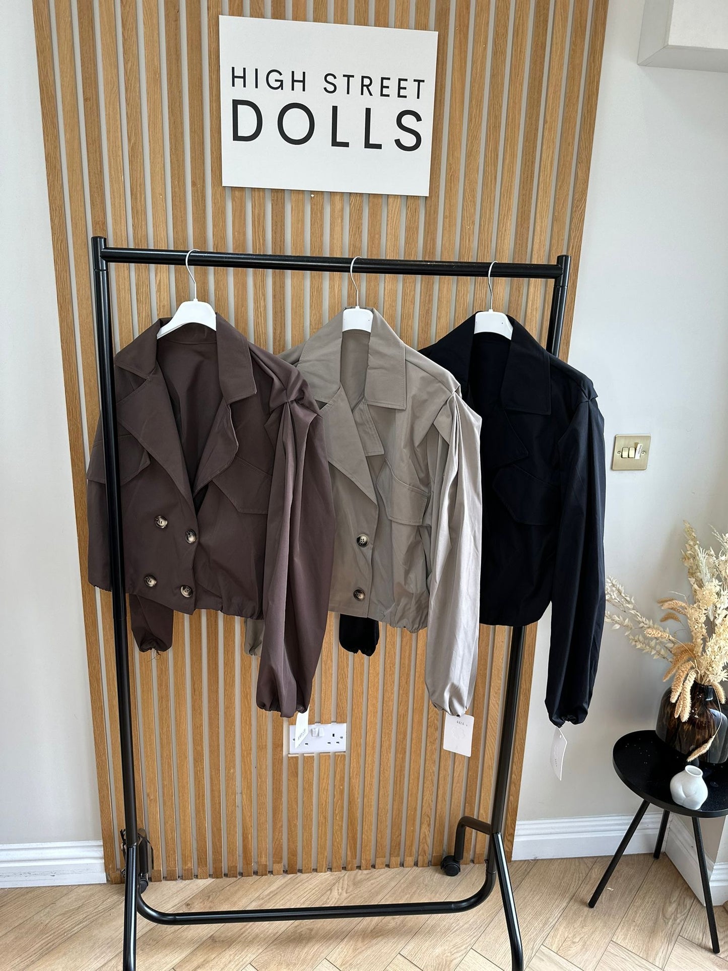 Riley Cropped Double Breasted Jacket Lightweight Trench Coat