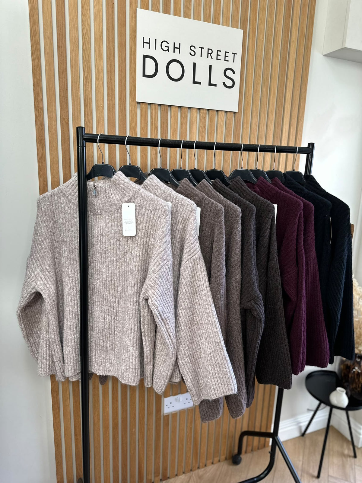 Emily Oversized Knitted Zip-Up Cardigan with Bell Sleeves & Funnel Neckline – Autumn Winter Knitwear
