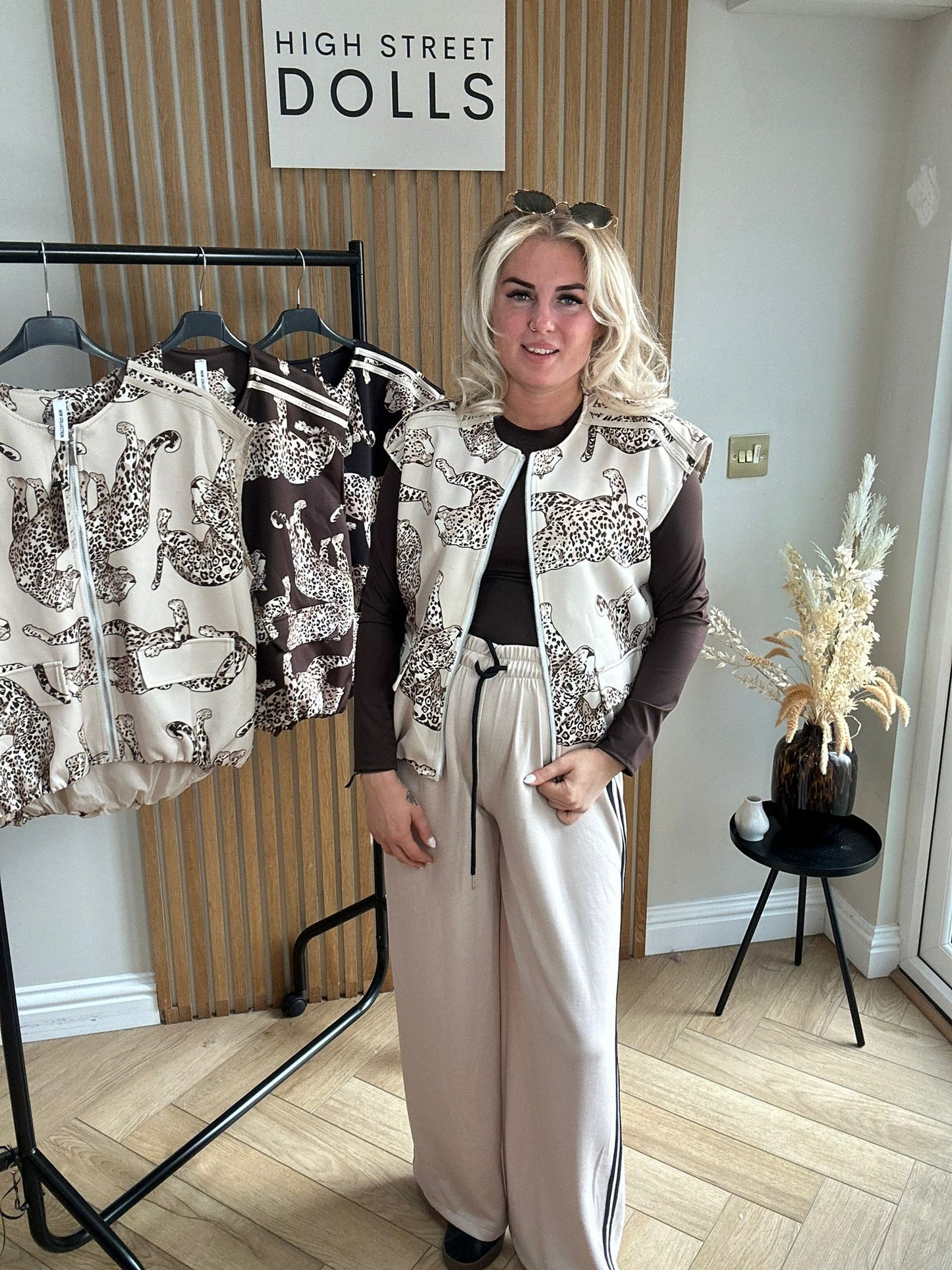 Cally Gilet Bomber Jacket Cheeta Print
