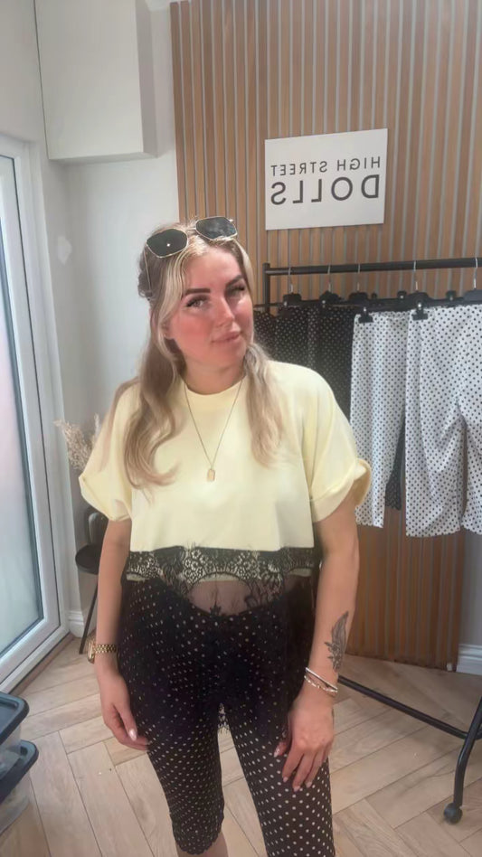 Emilia Lace Oversized T Shirt Short Sleeves Spring Summer