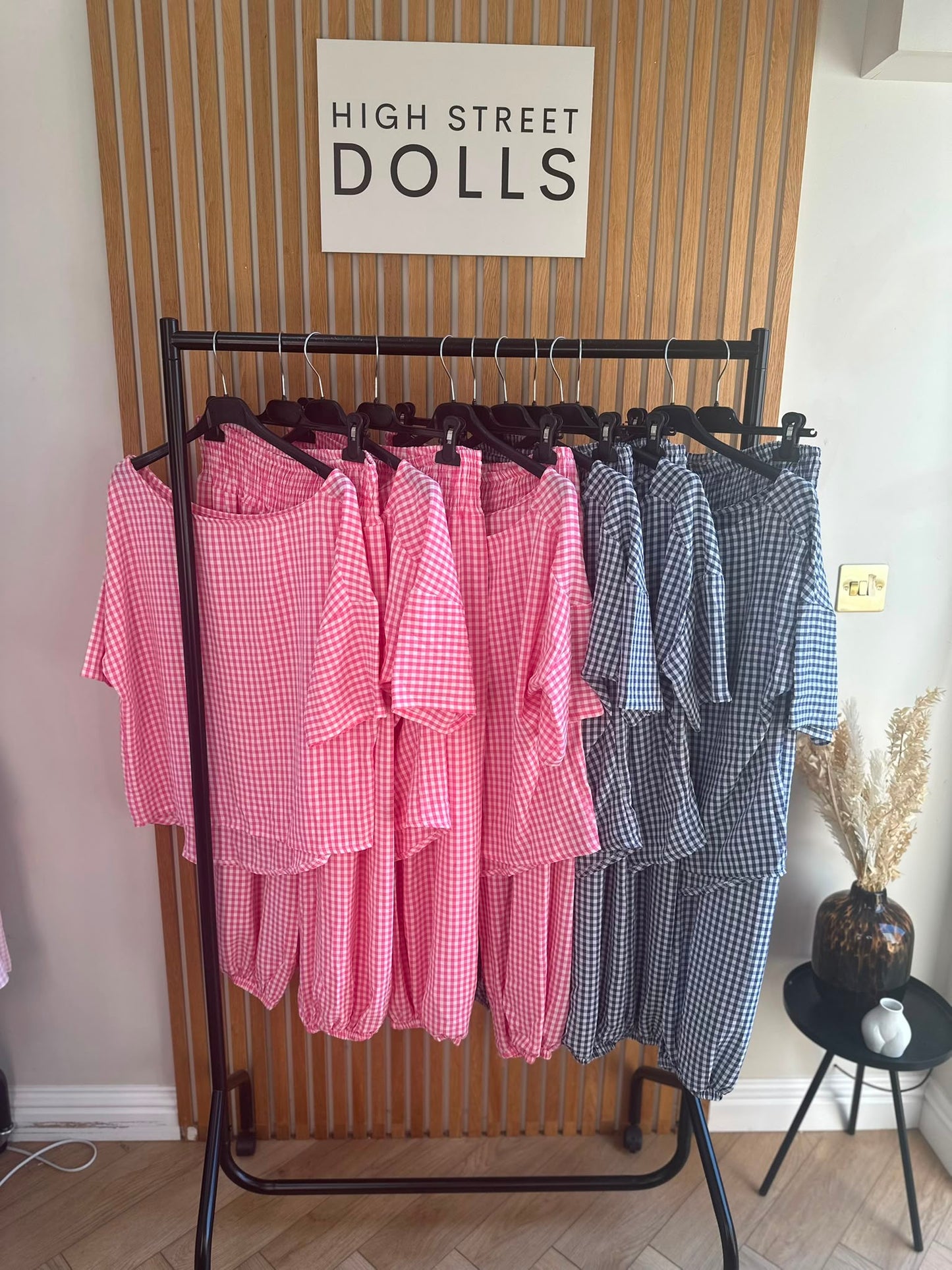 Shelley Gingham Co Ord Top and Trouser Set Summer Holiday Light Weight Material