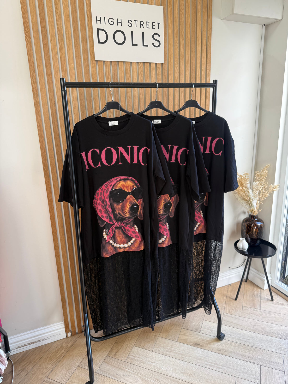 Teagan Oversized Lace T Shirt Dress Slogan Dog Print Longline Maxi Dress Summer Autumn