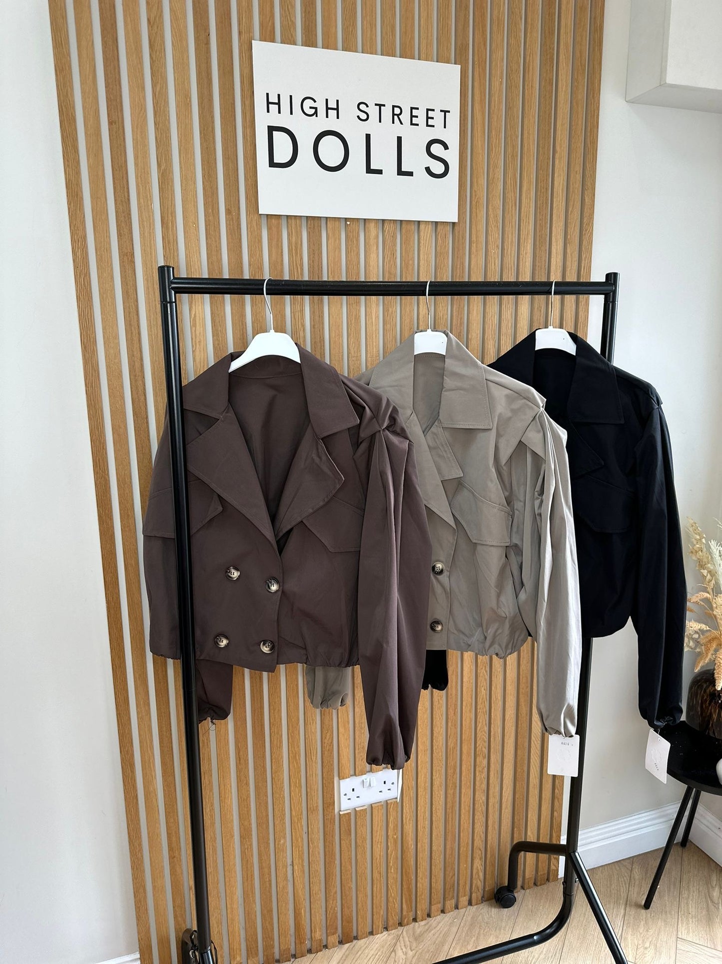 Riley Cropped Double Breasted Jacket Lightweight Trench Coat