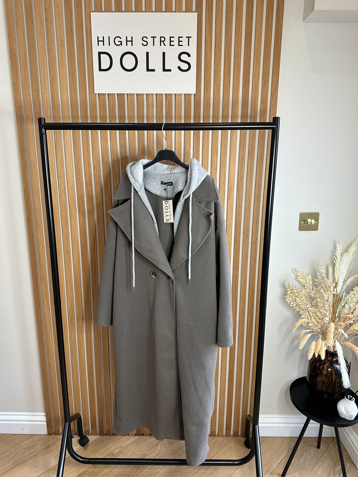 Hooded Duster Coat longline duffle oversized women’s jacket