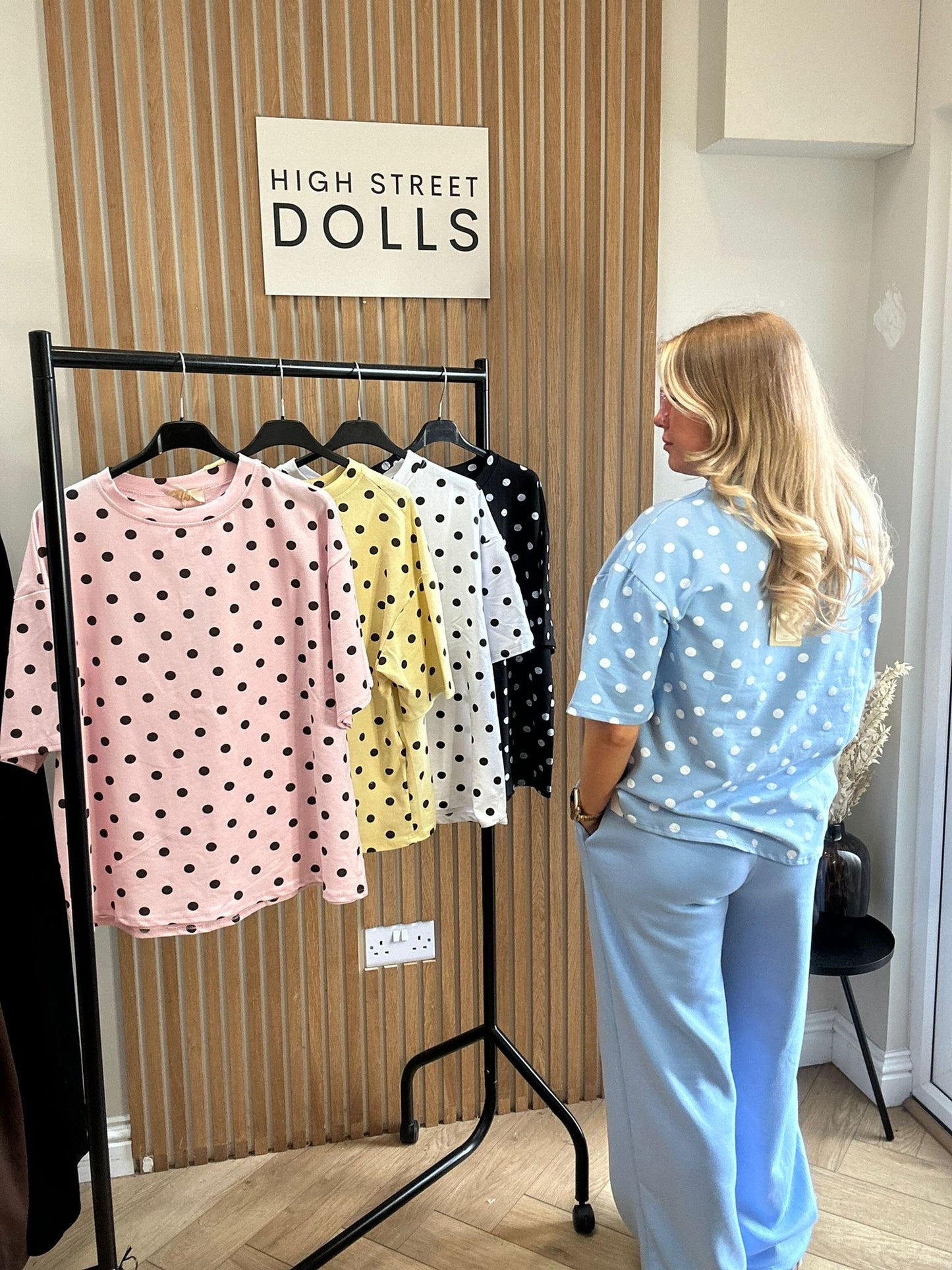 Mabel Polka Dot Oversized T Shirt Short Sleeves Spring Summer Lemon Viral