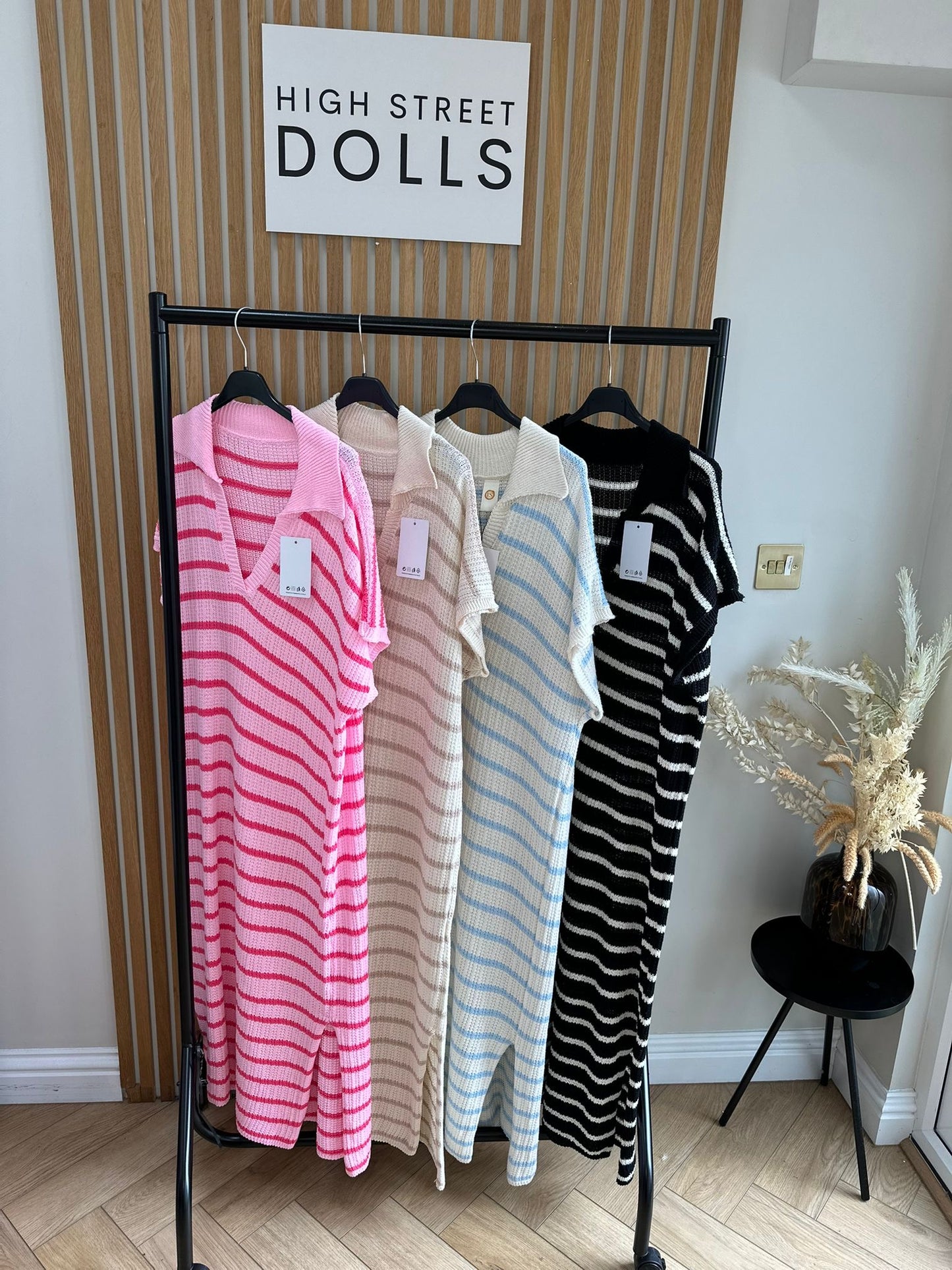 Belle Knitted Stripe Midi Dress Summer Holiday Outfit