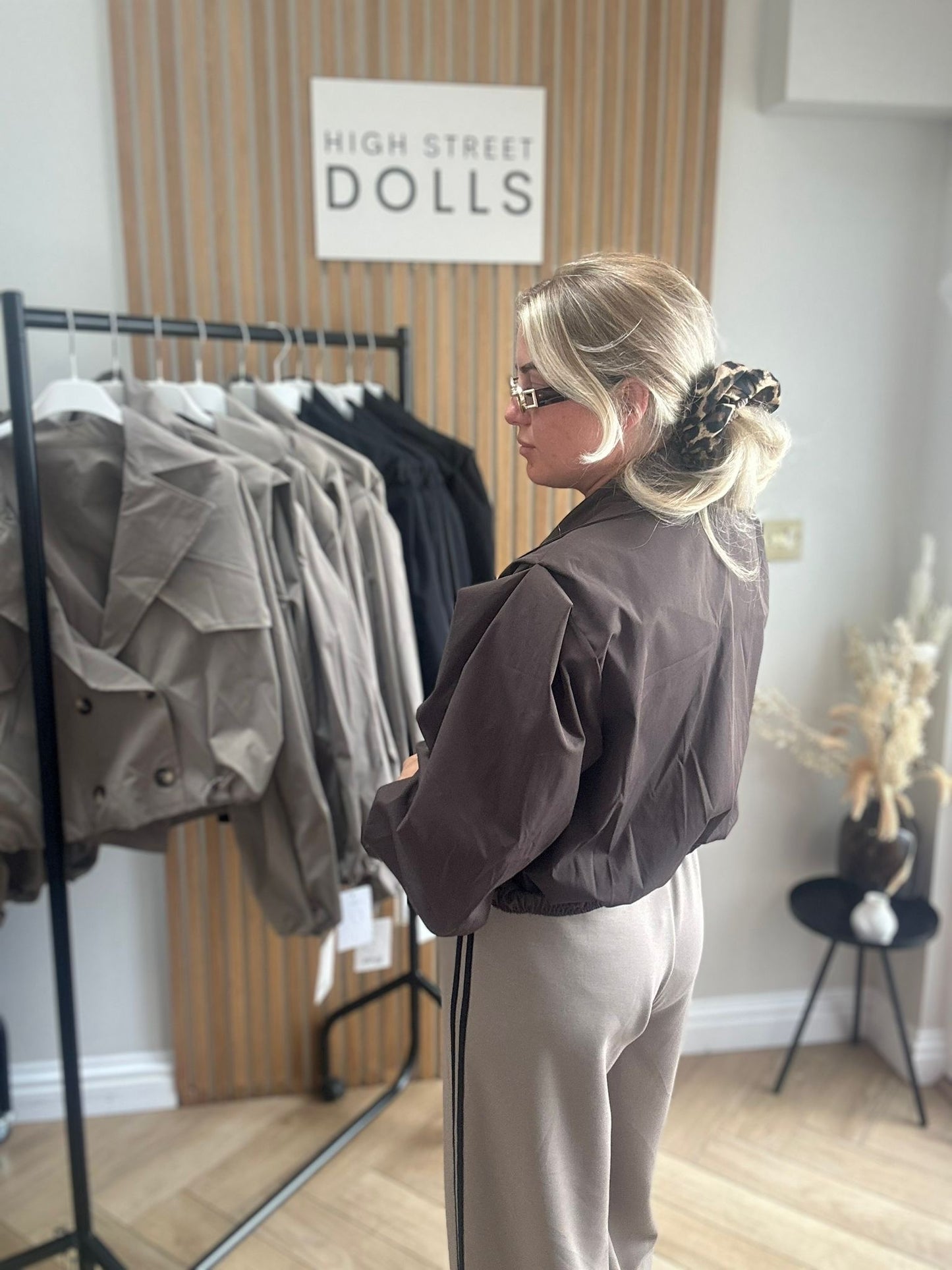 Riley Cropped Double Breasted Jacket Lightweight Trench Coat