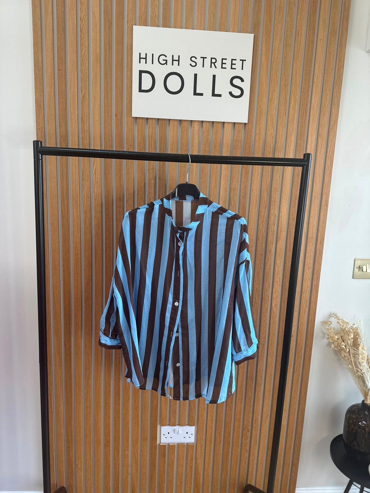 Coral Oversized Striped Shirt Bold Bright Summer Holiday Style