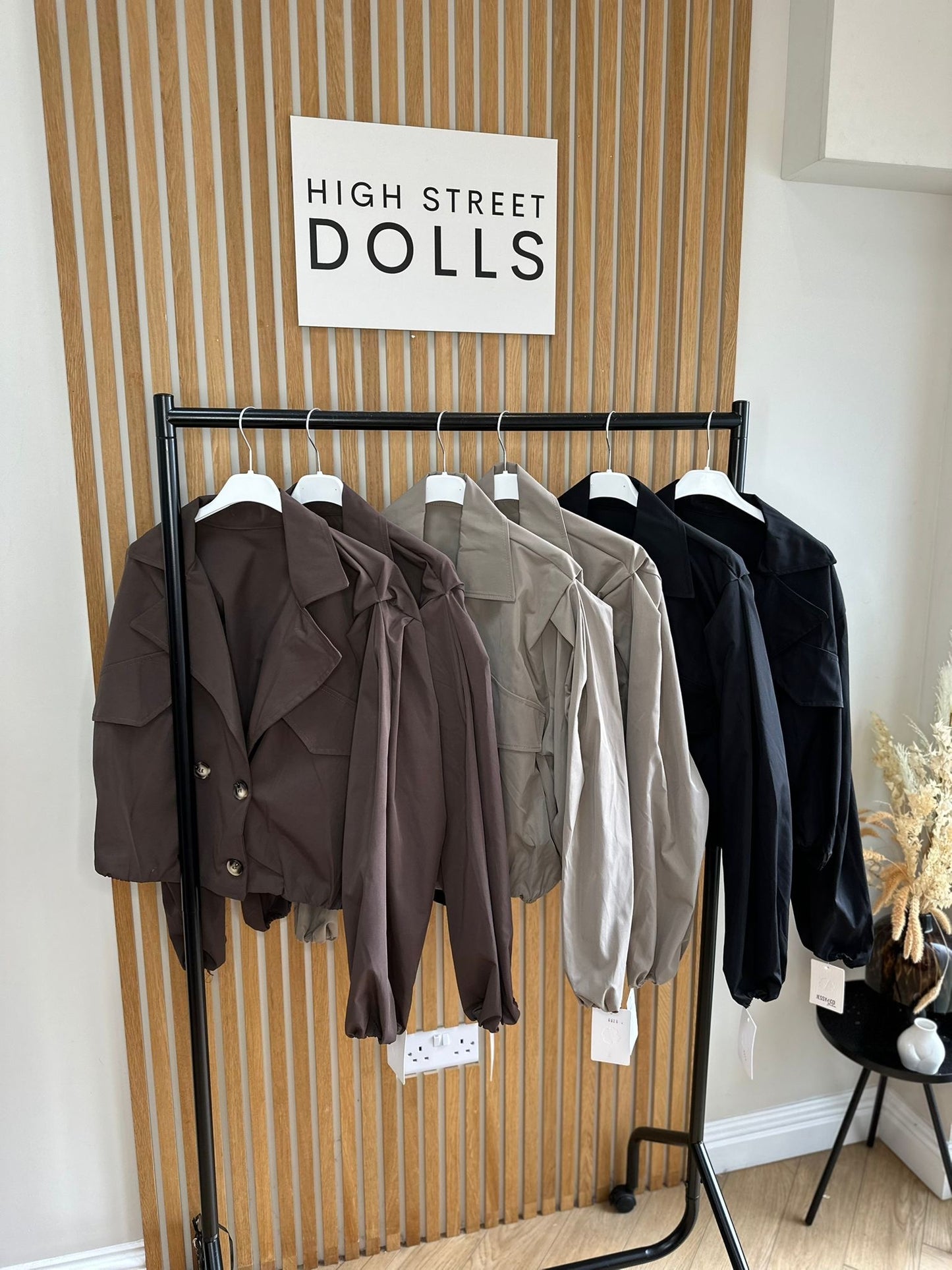 Riley Cropped Double Breasted Jacket Lightweight Trench Coat