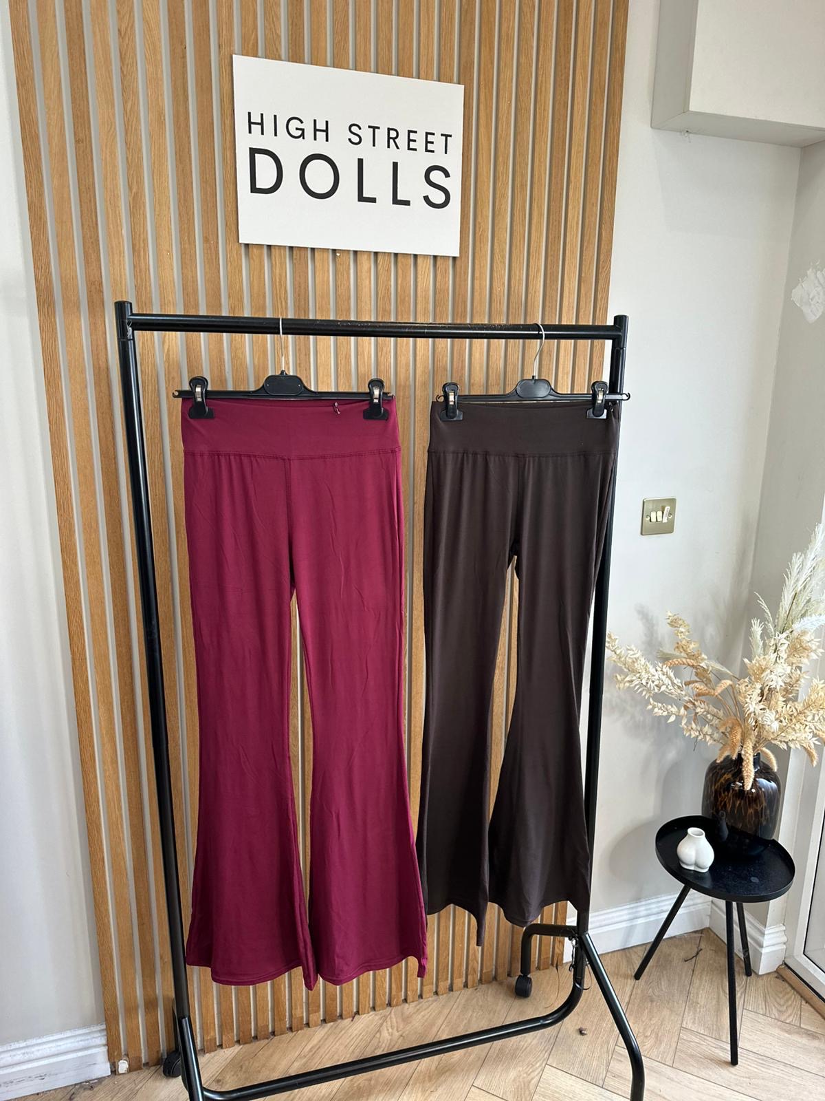 Erin Lycra Flare Trousers Fitted Leggings Activewear Autumn Winter