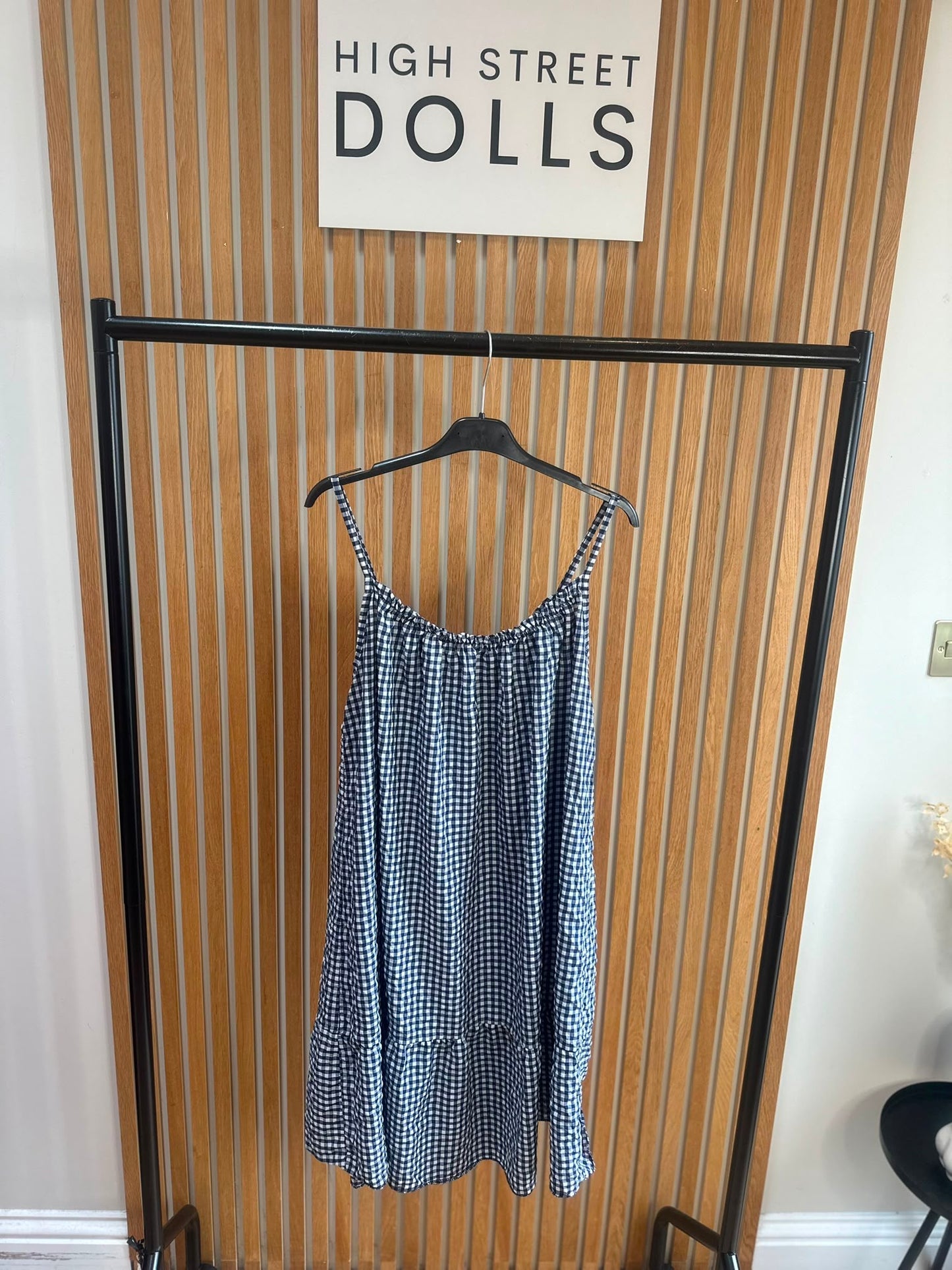 Dotty Ruffle Dress Gingham Print Summer Holiday Short Dress