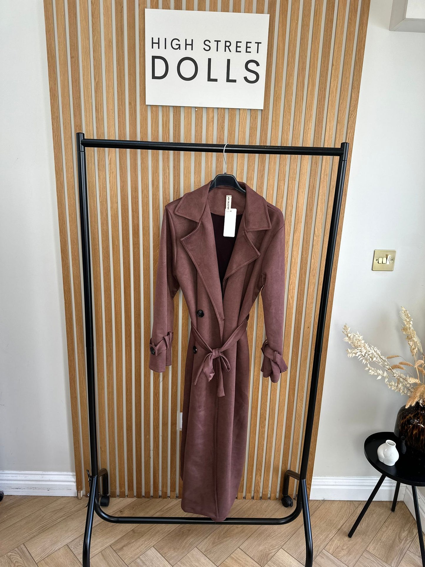 Rea Suede Trench Coat Longline Autumn Winter Jacket