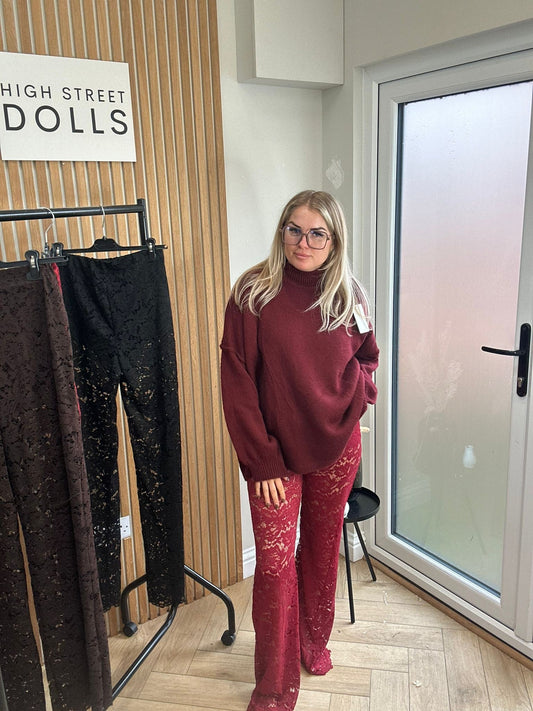 Iris Lace Flare Trousers Evening Wear Autumn Winter Built in Shorts