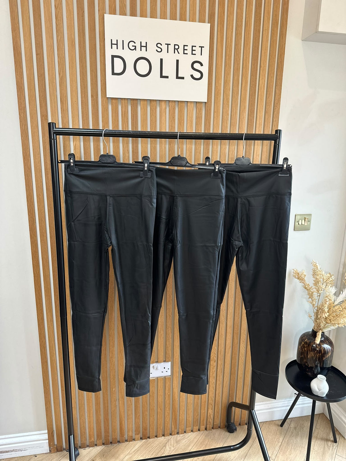 Naomi PU Leather Look Leggings Trousers High Waisted Fitted Style Autumn Winter