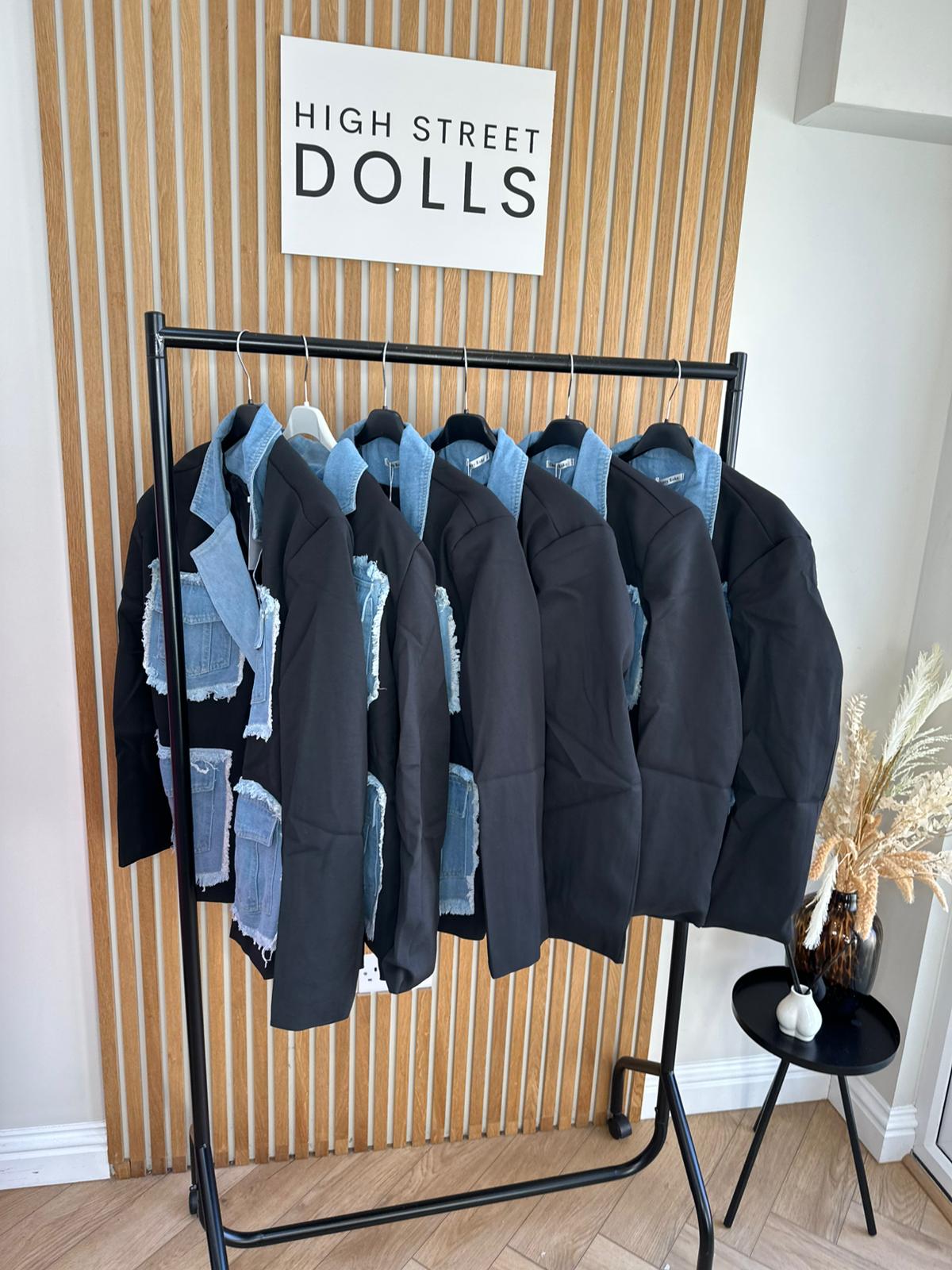 Hailey Blazer Denim Pockets Womens Jacket