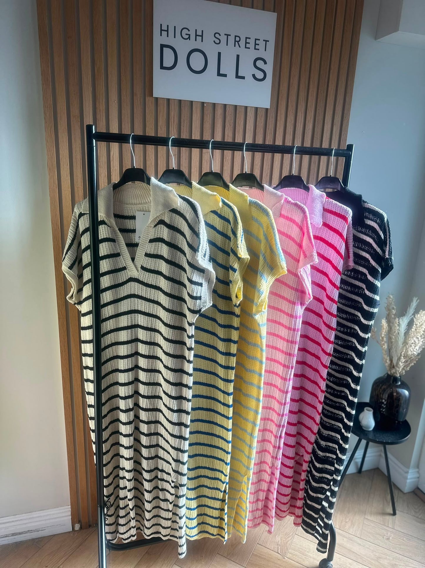 Belle Knitted Stripe Midi Dress Summer Holiday Outfit
