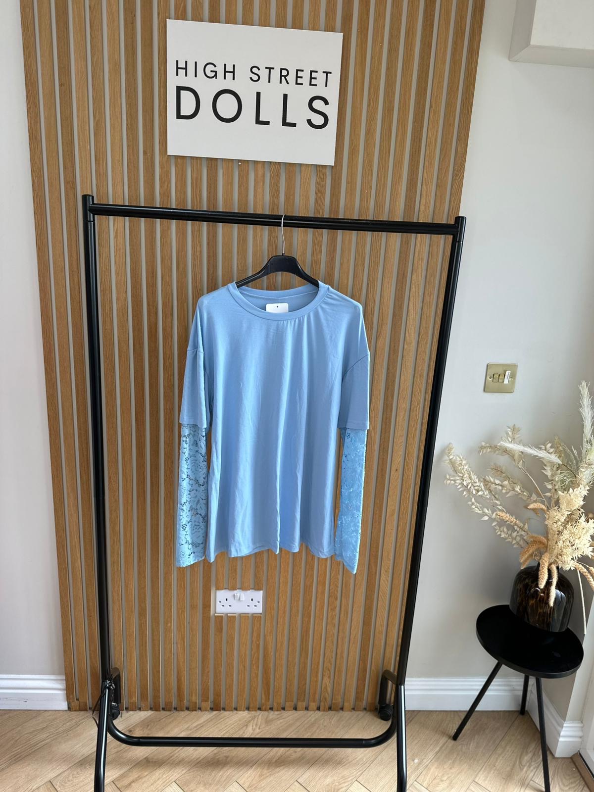 Flora Lace Oversized T Shirt Long Sleeve