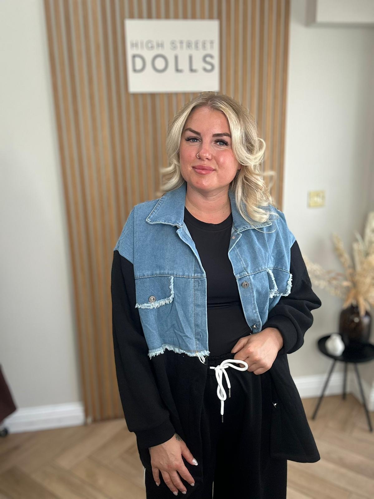 Bryony Oversized Shaket with Denim Details Shirt Jacket