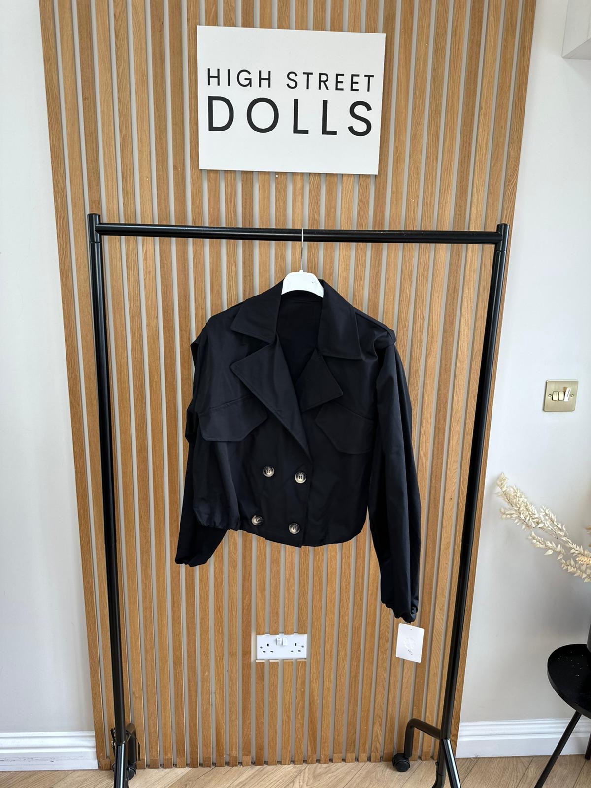 Riley Cropped Double Breasted Jacket Lightweight Trench Coat