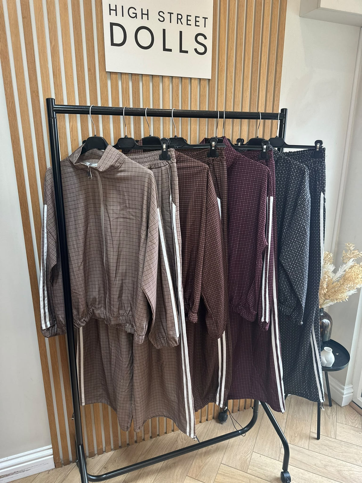 Romy Luxe Tracksuit – Zip Funnel Neck Jacket & Wide Leg Trousers with Stripe Details, Two-Piece Autumn Winter Lounge Co-Ord