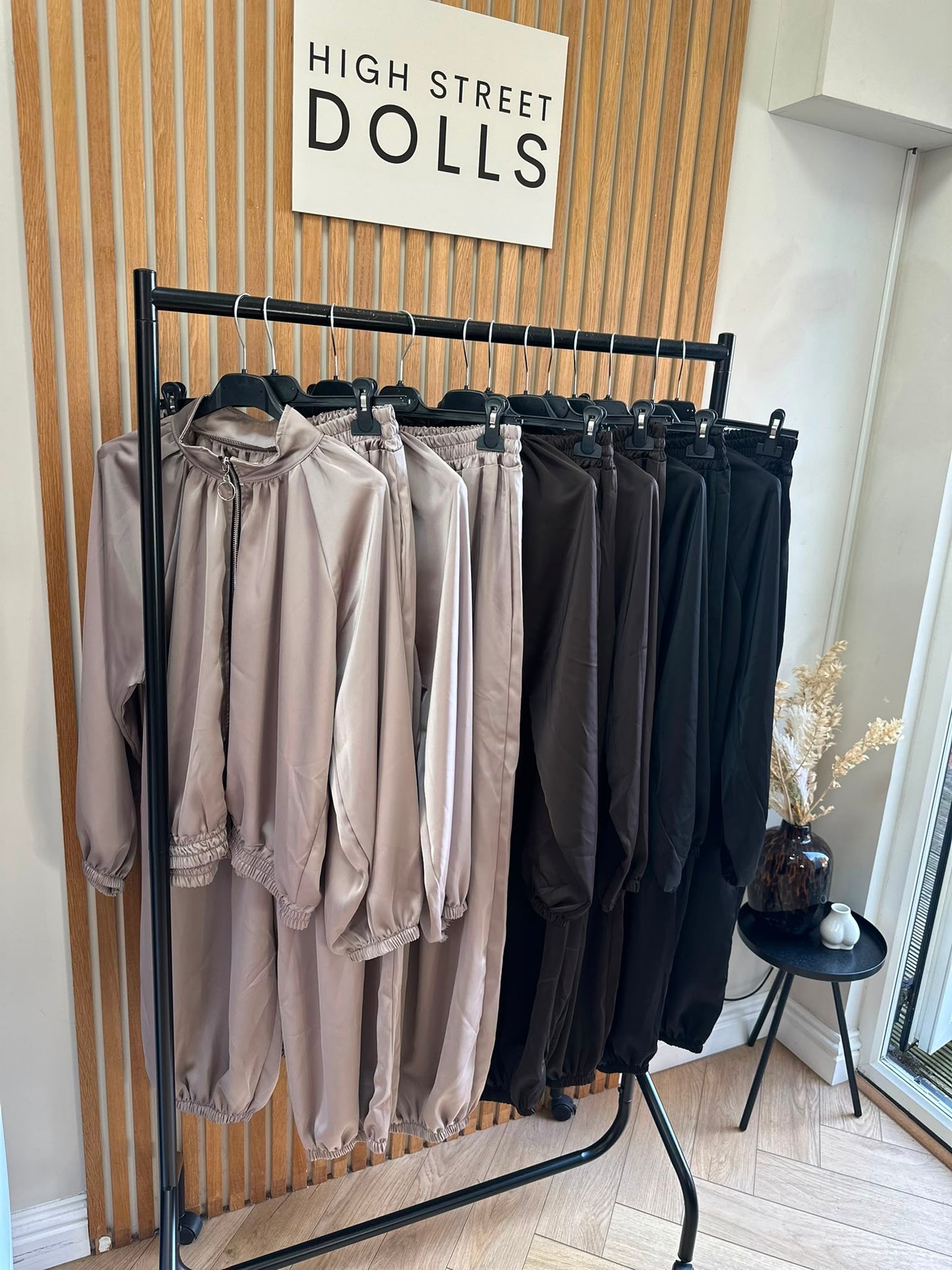 Blair Satin Harem Tracksuit Two-Piece Bomber Jacket Style Co-Ord, Silky Satin Material Autumn Loungewear