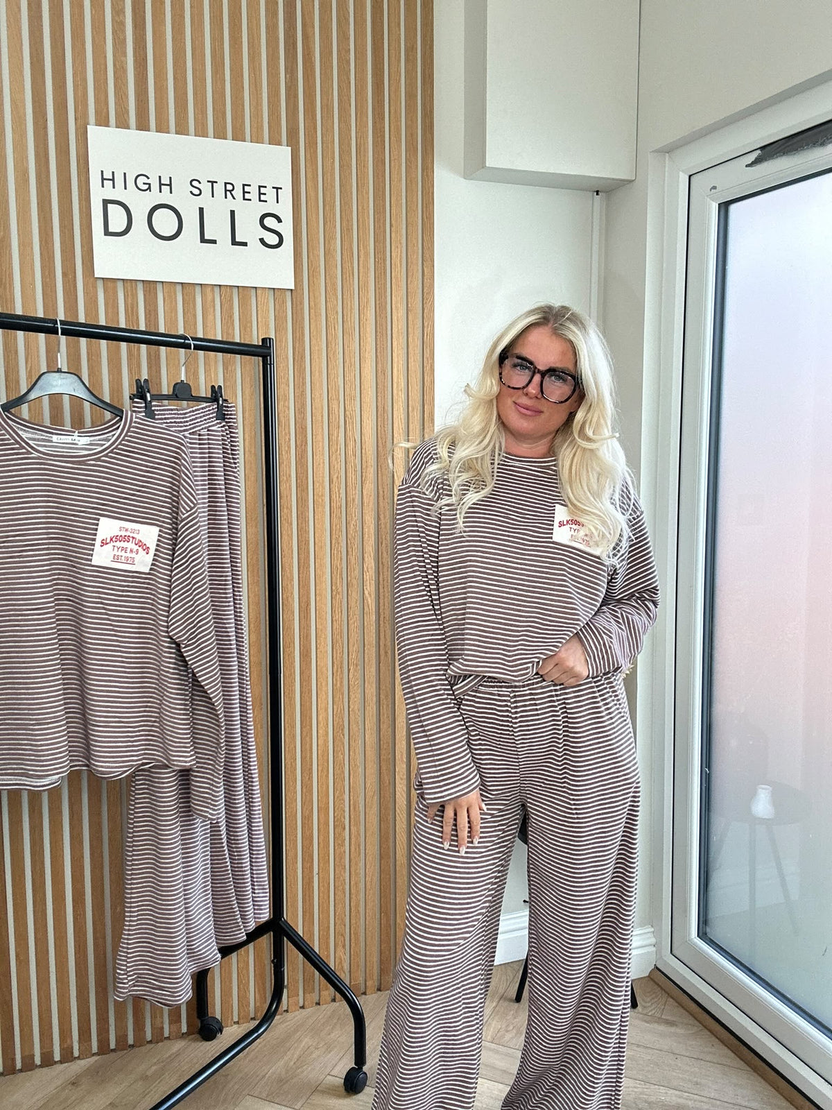 Tori Striped Lounge Set – Women’s Co-Ord Loungewear, Autumn Winter, Soft Lightweight Fabric