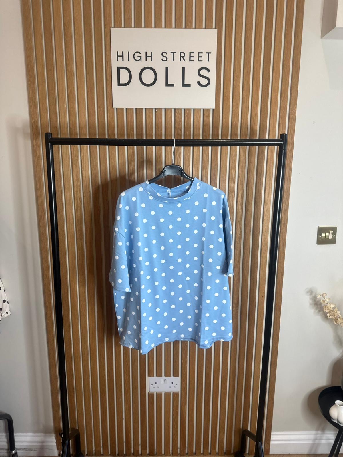 Mabel Polka Dot Oversized T Shirt Short Sleeves Spring Summer Lemon Viral