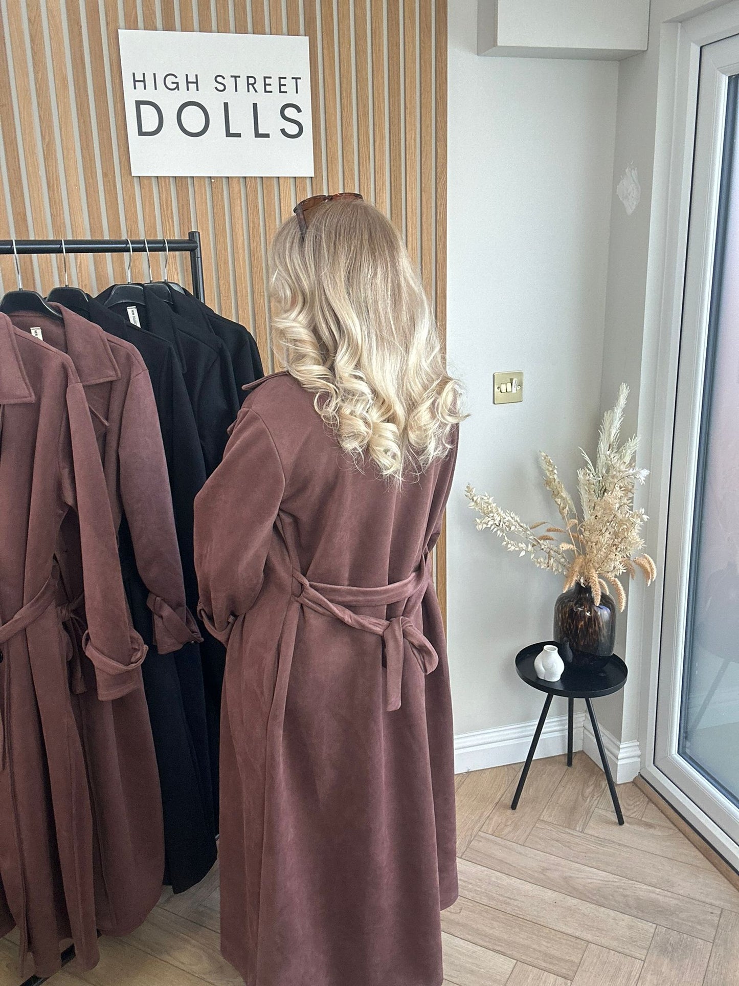 Rea Suede Trench Coat Longline Autumn Winter Jacket