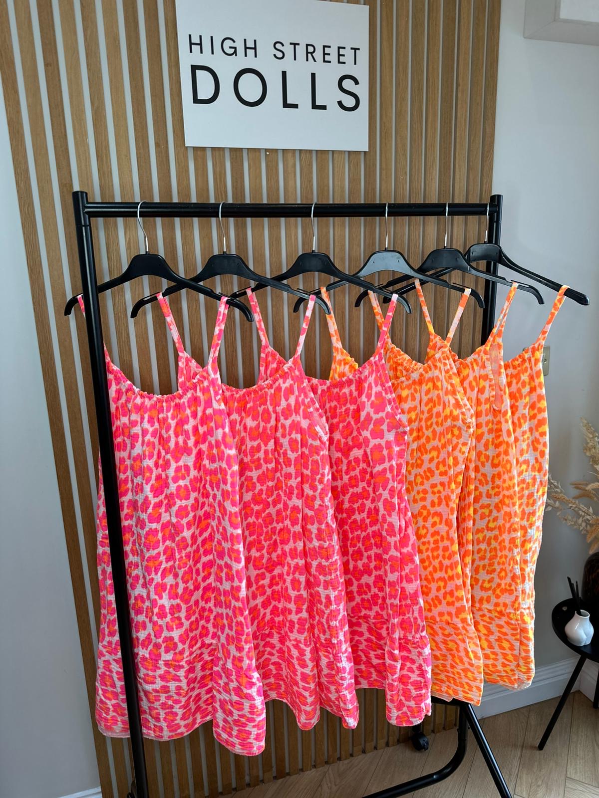 Delilah Cheesecloth Printed Dress Mini Length Leopard Print Holiday Summer