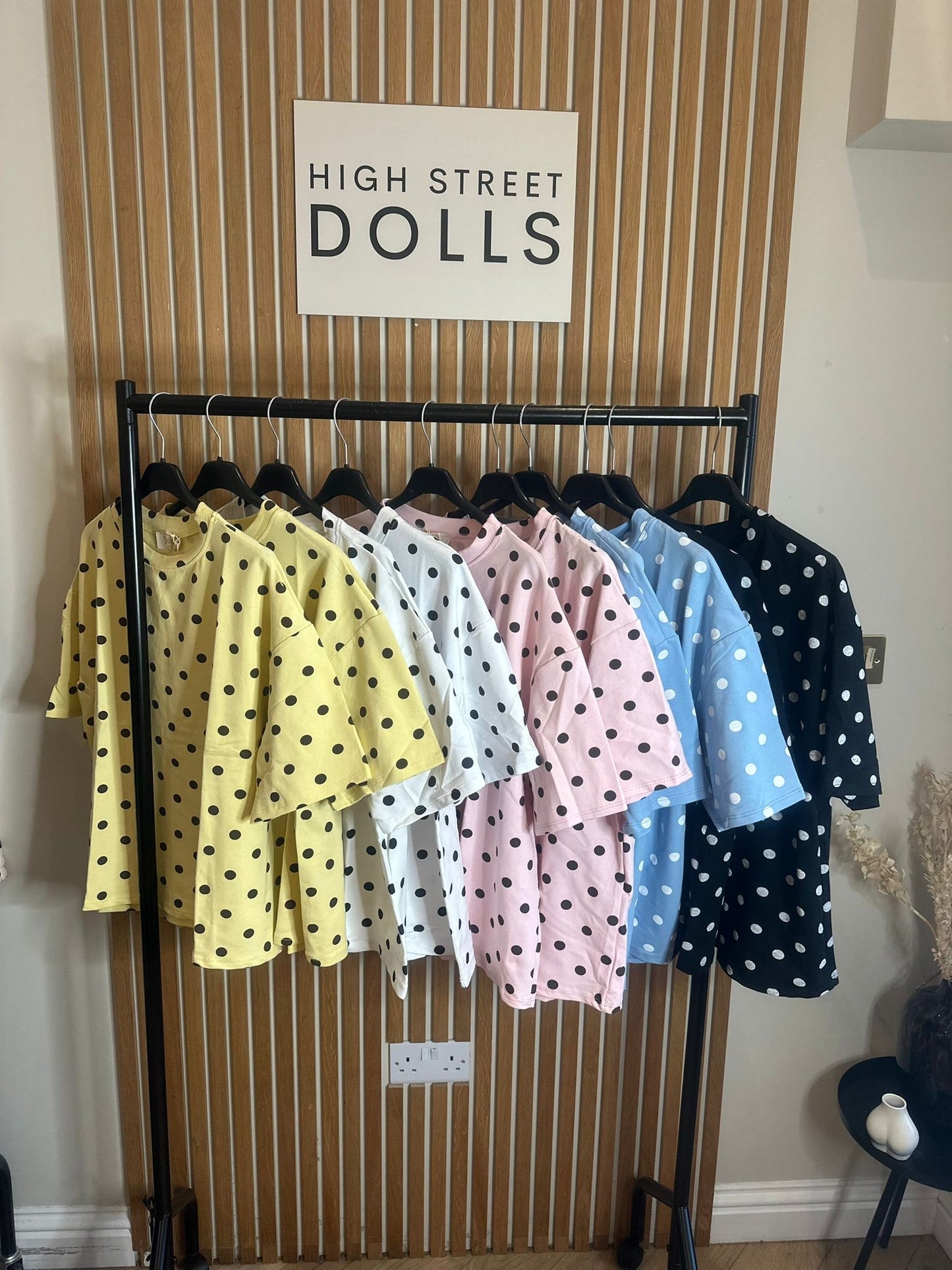 Mabel Polka Dot Oversized T Shirt Short Sleeves Spring Summer Lemon Viral