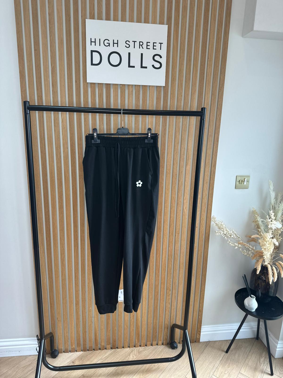 BodiBlossom Black Joggers
