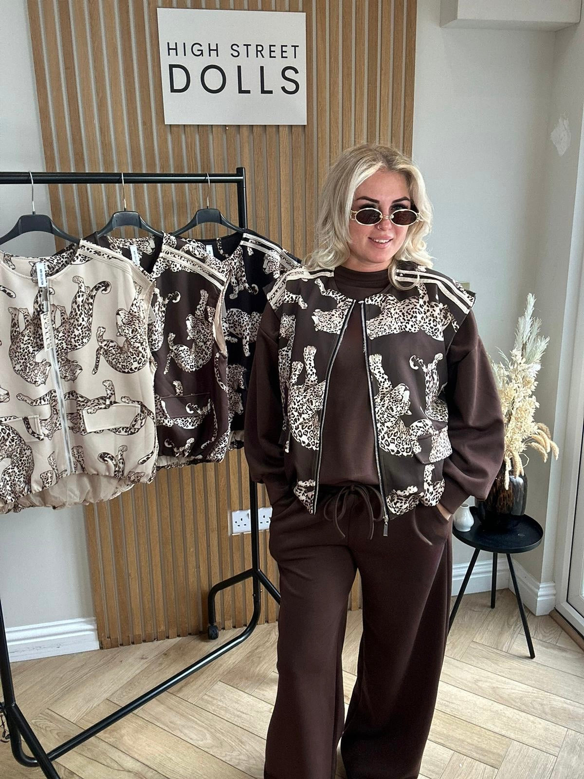 Cally Gilet Bomber Jacket Cheeta Print