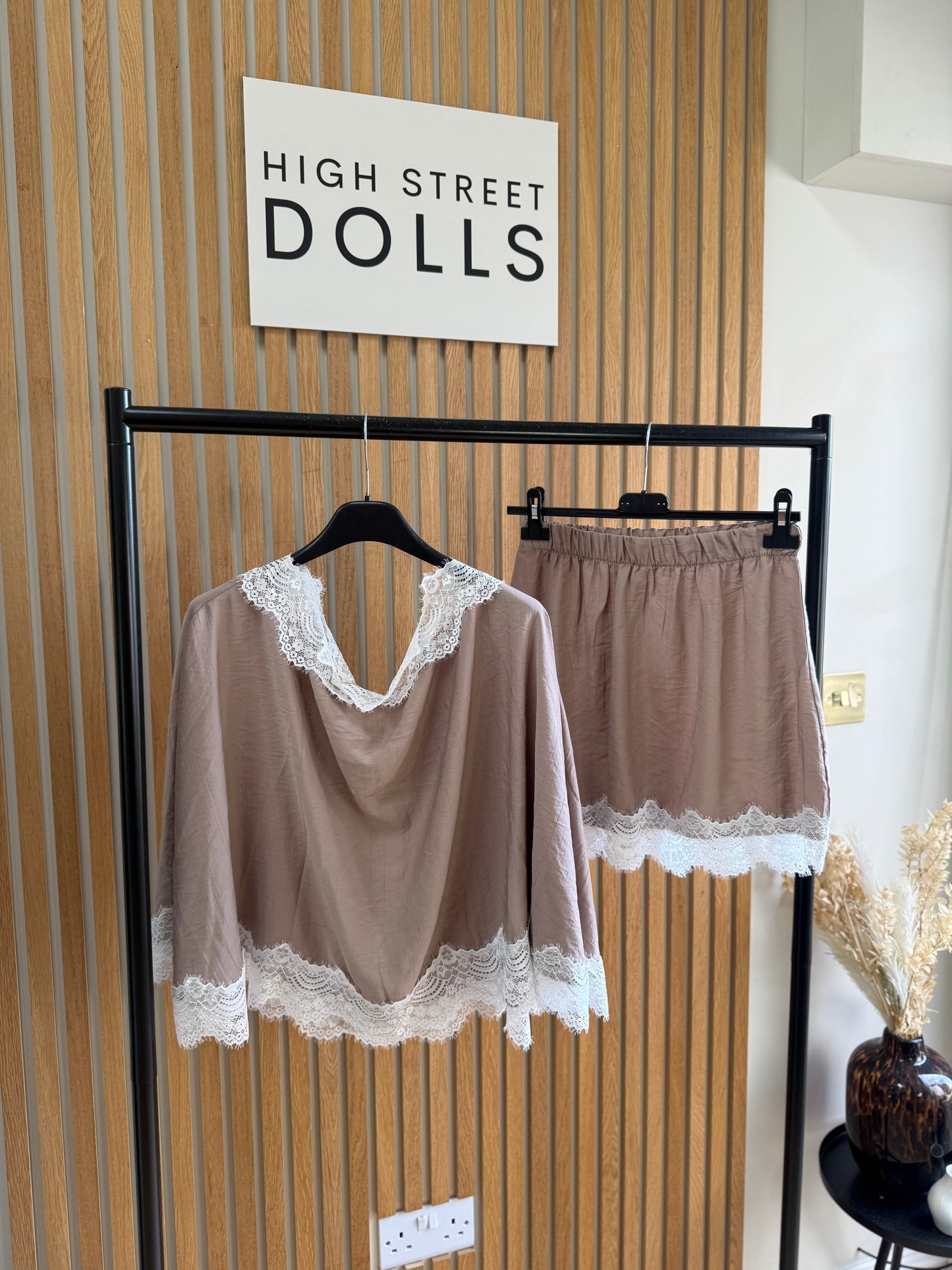 Khloe Lace Co Ord Poncho Top with Skirt Silky Lightweight Material Evening Summer Autumn