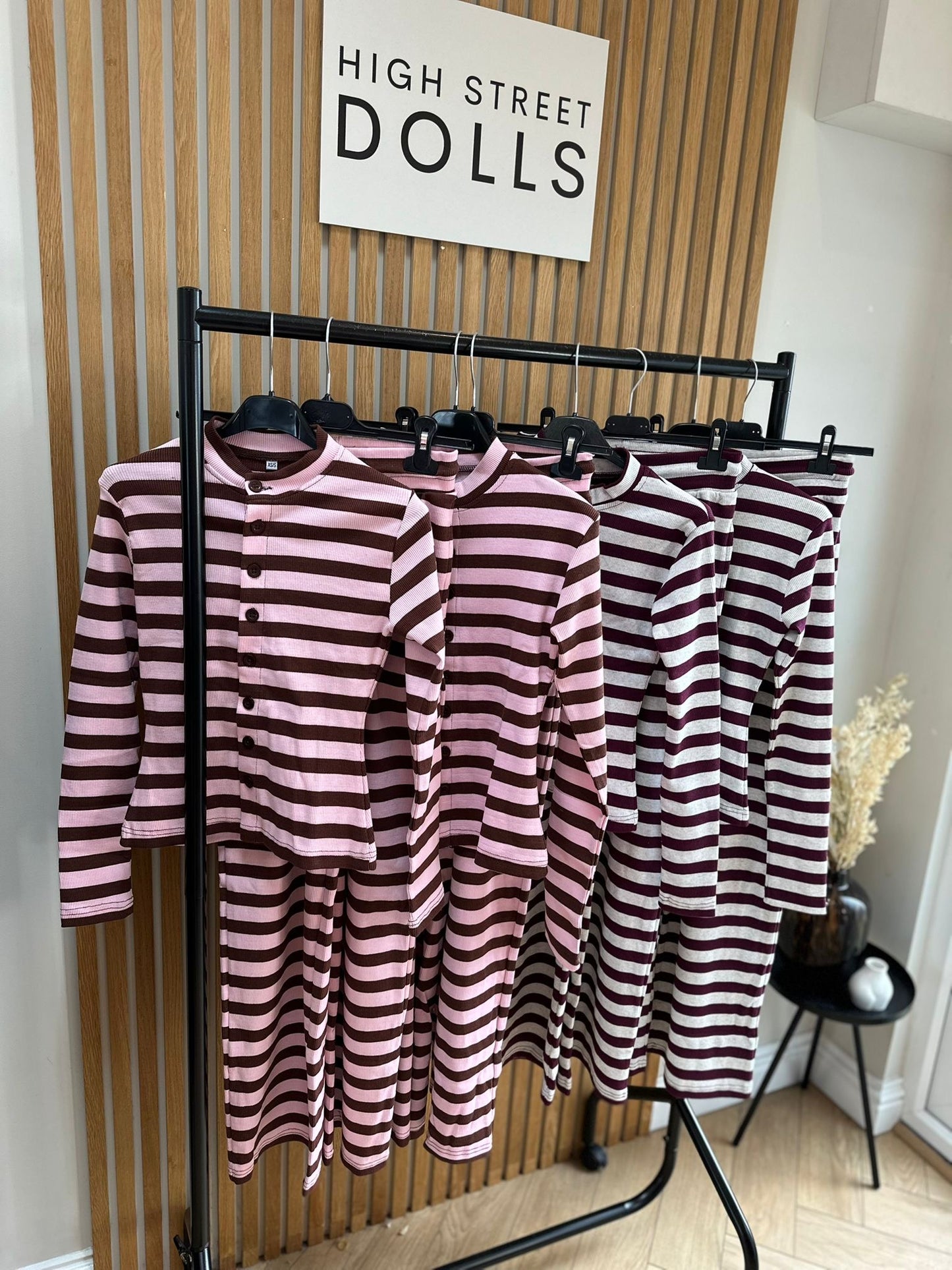 Kady Striped Lounge Set Co Ord Cardigan and Trousers Long Sleeve Top Loungewear Two Piece Spring Summer
