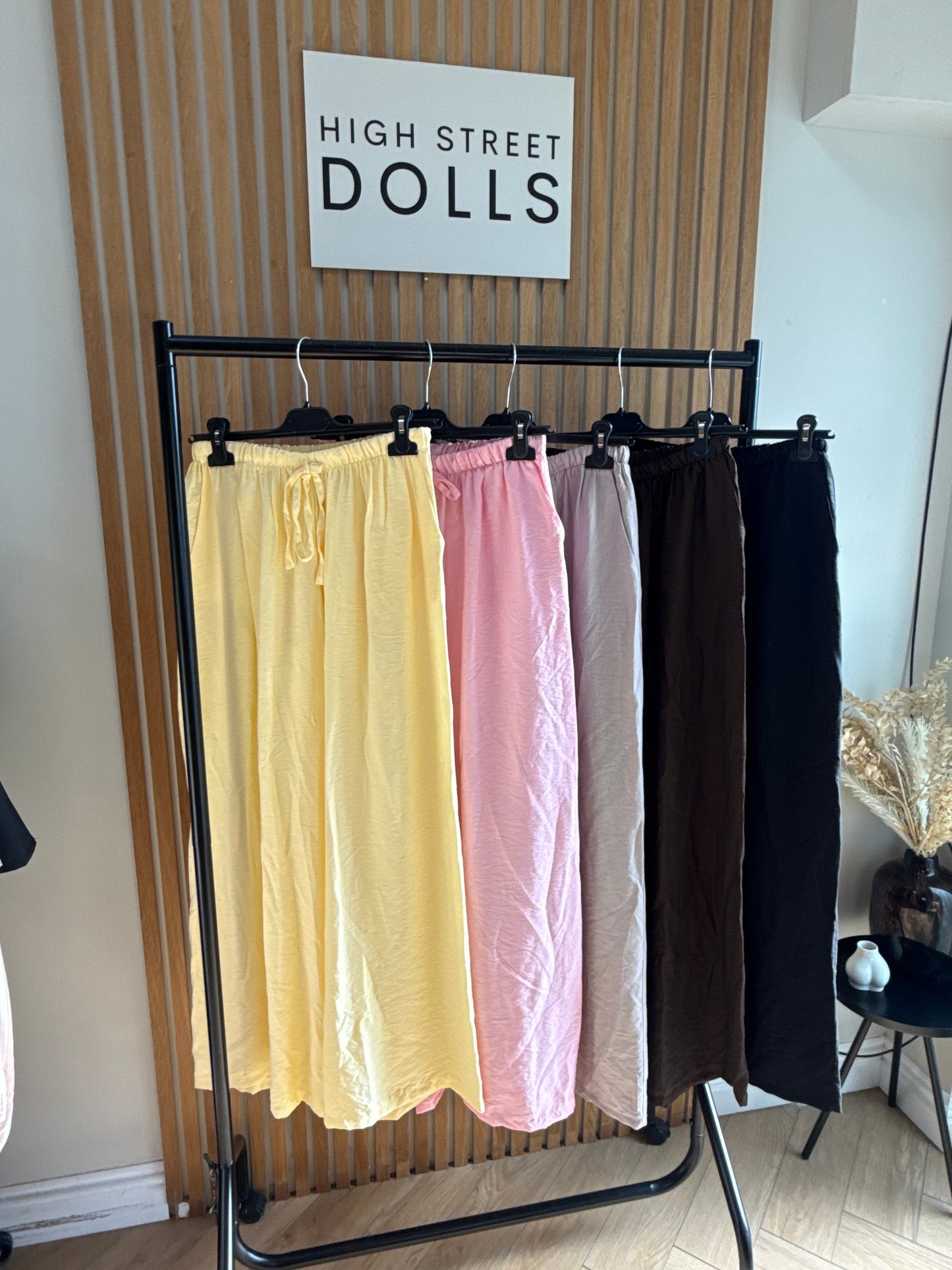 Saffron Wide Leg Trousers Light Weight Linen Style Summer