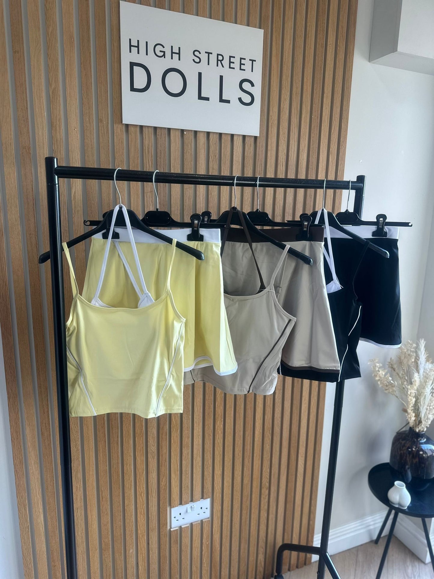 Cleo Active Sports Top and Wrap Skort Set Co Ord Two Piece Layered Camisole Activewear Spring Summer