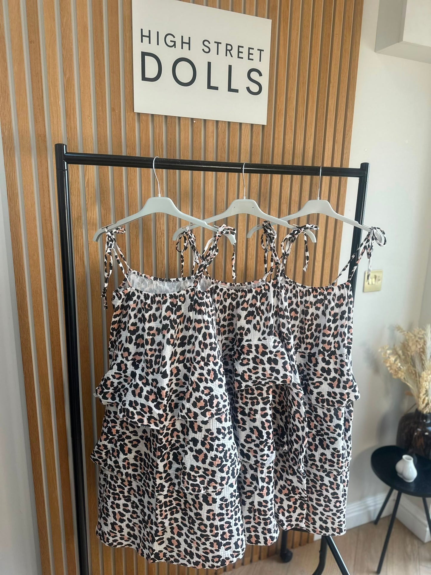 Kira Leopard Print Strap Dress Cheesecloth Ruffle Dress Gathered Short Summer Dress Holiday Beach Casual Daywear