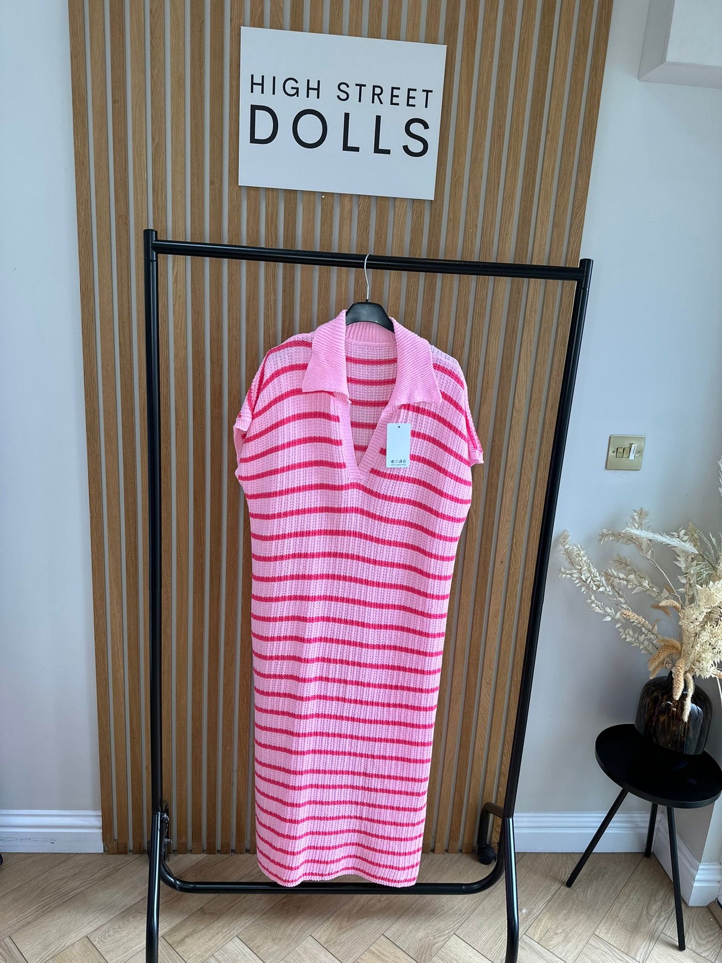 Belle Knitted Stripe Midi Dress Summer Holiday Outfit