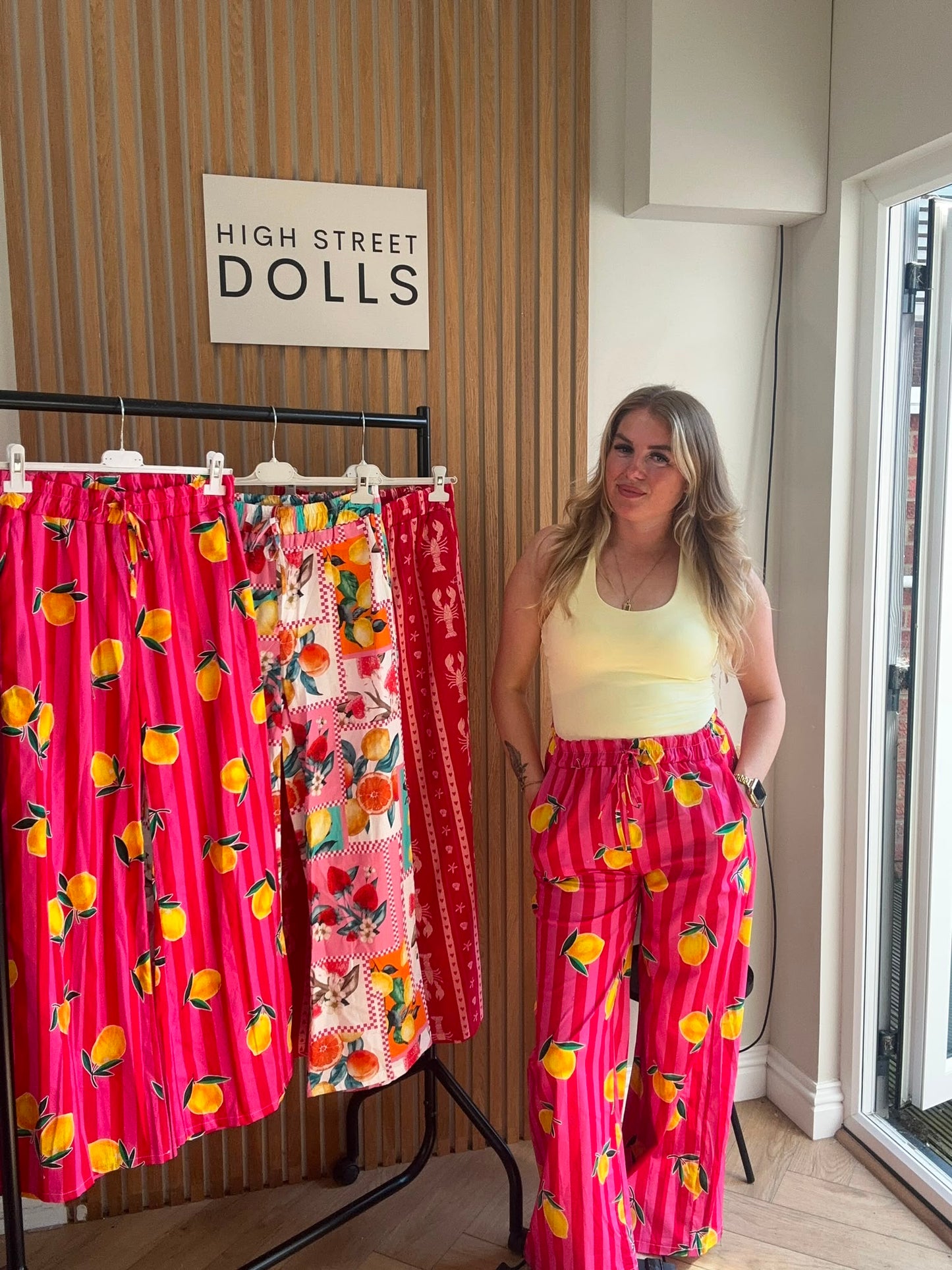 Clementine Wide Leg Trousers Light Weight Style Summer Lemon