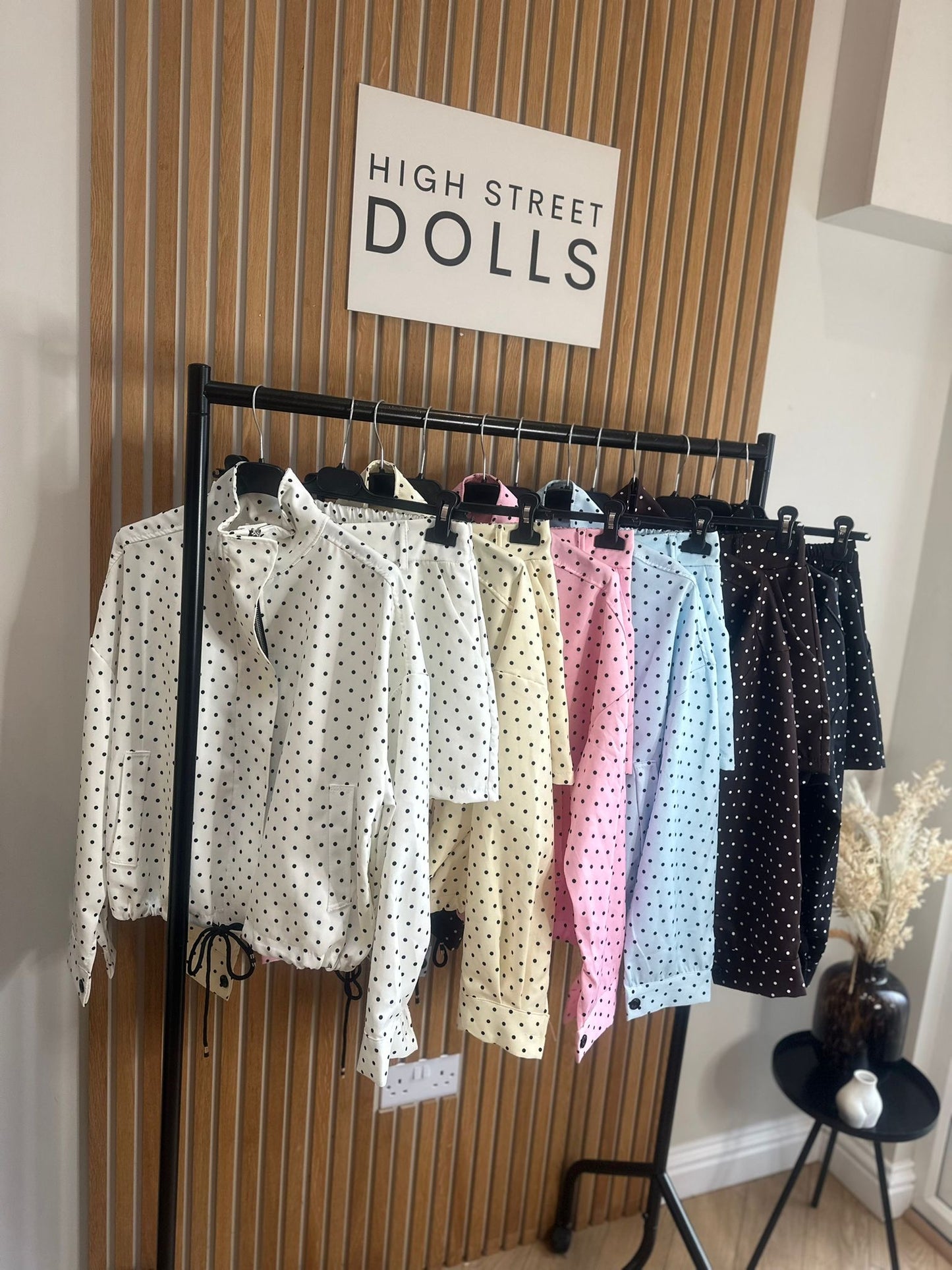 Willow Polka Dot Print Jacket and Shorts Holiday Spring Summer Women’s two piece co-ord Trending Viral Print Stripe Detail