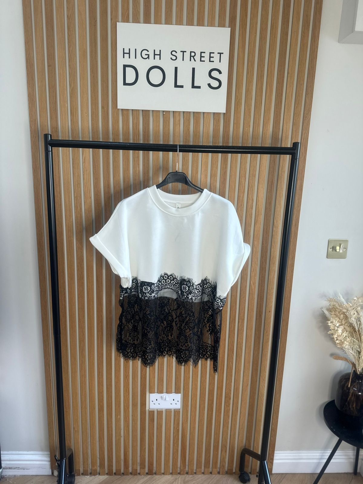 Emilia Lace Oversized T Shirt Short Sleeves Spring Summer