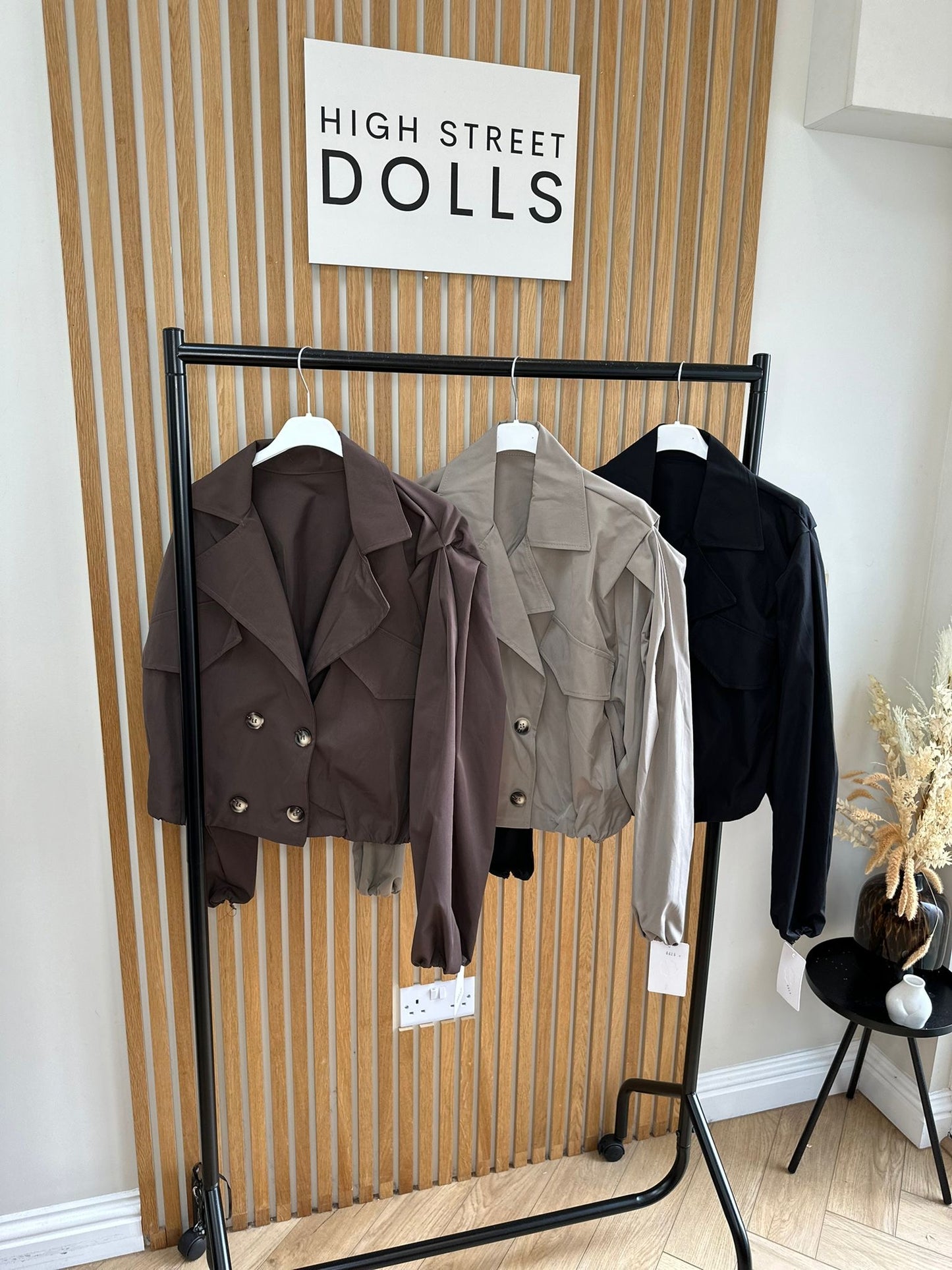 Riley Cropped Double Breasted Jacket Lightweight Trench Coat