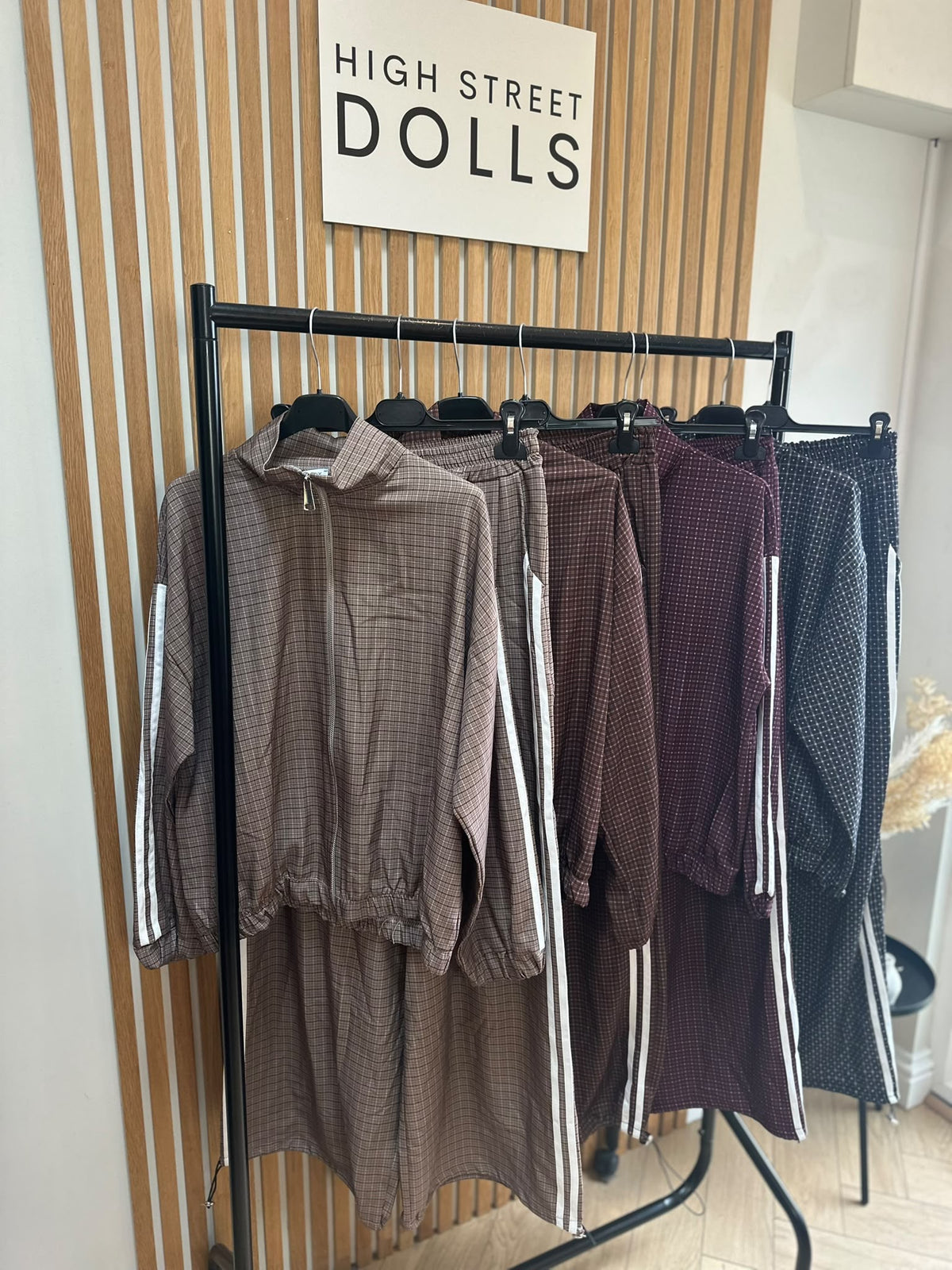 Romy Luxe Tracksuit – Zip Funnel Neck Jacket & Wide Leg Trousers with Stripe Details, Two-Piece Autumn Winter Lounge Co-Ord