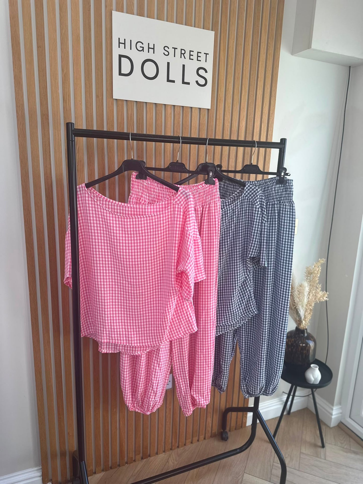 Shelley Gingham Co Ord Top and Trouser Set Summer Holiday Light Weight Material