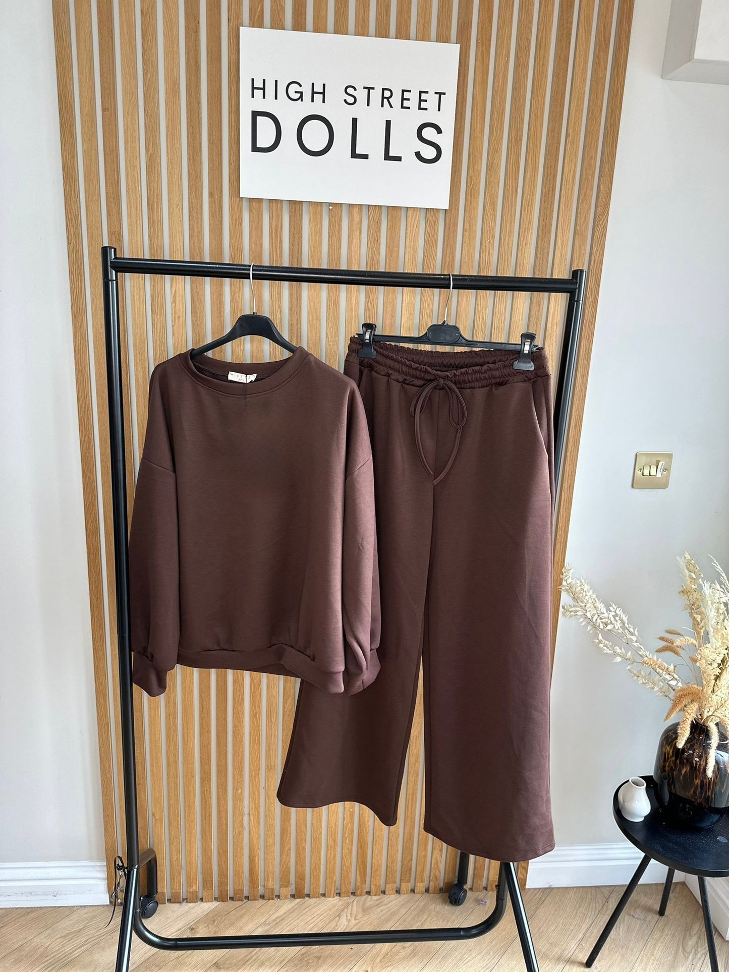 Aurora Slogan Lounge Set Round Neck Jumper and Wide Leg Trousers Co Ord Two Piece Tracksuit