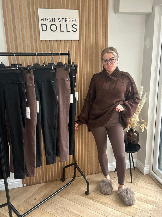 Eden Sculpt Fleece Lined Lycra Leggings Activewear Trousers Gym Autumn Winter