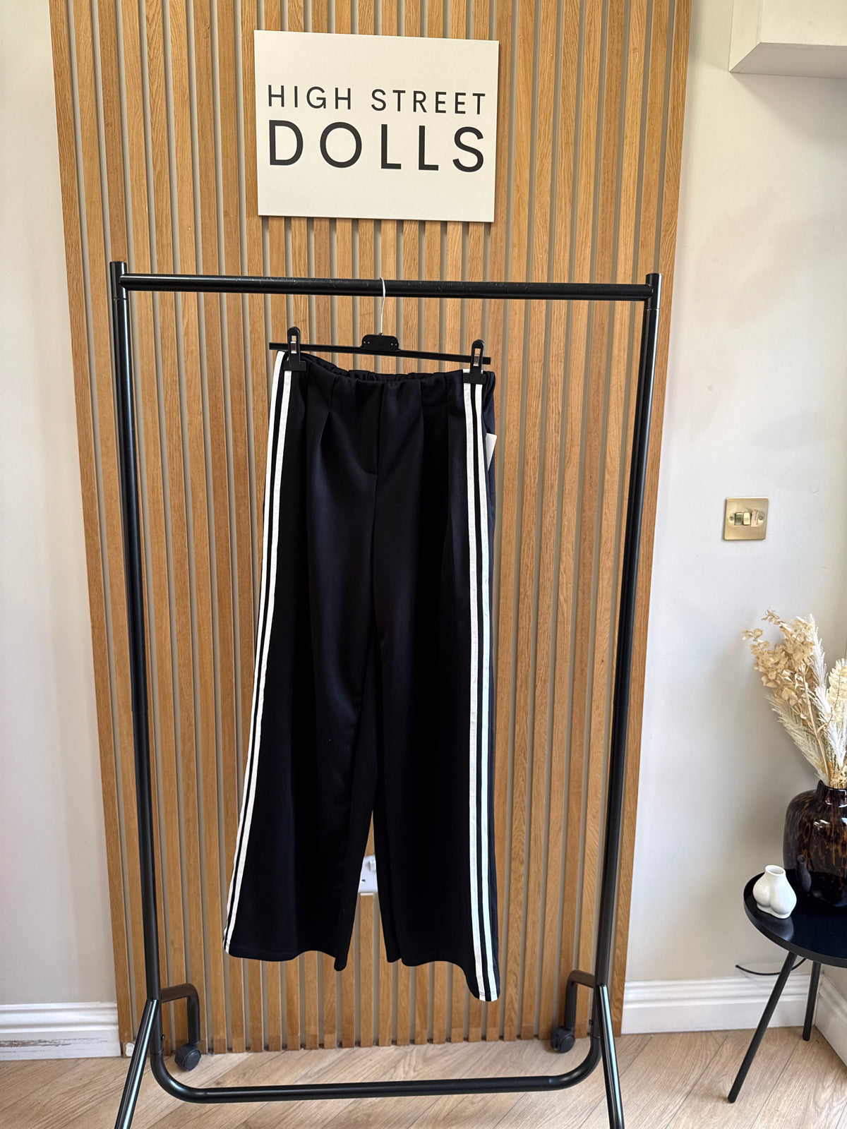 Nova Striped Wide-Leg Flare Trousers Joggers Statement Stripe Detail Spring Summer Autumn