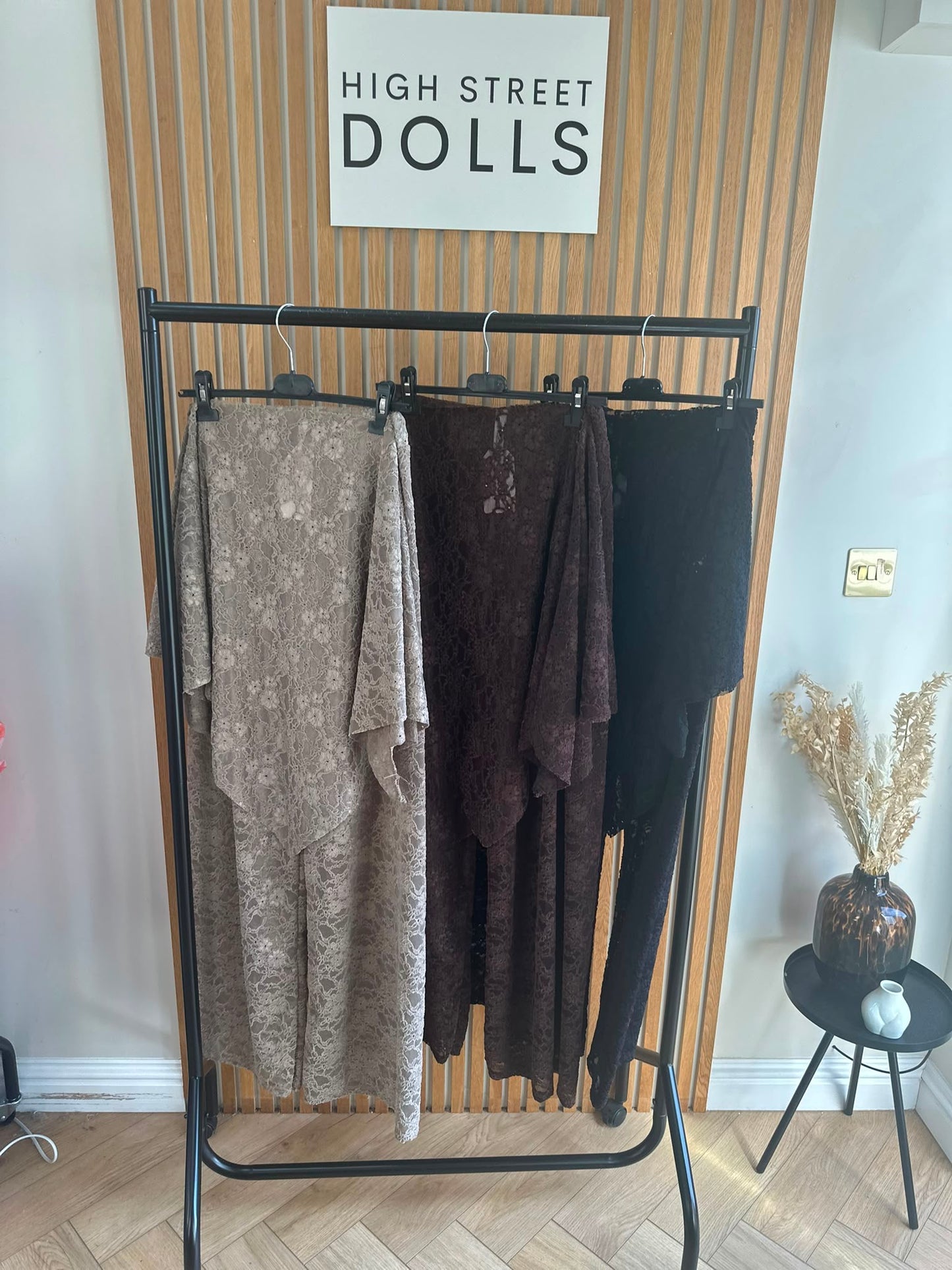 Cecilia Lace Co Ord Poncho Top and Trousers Wide Leg Sheer Evening Outfit