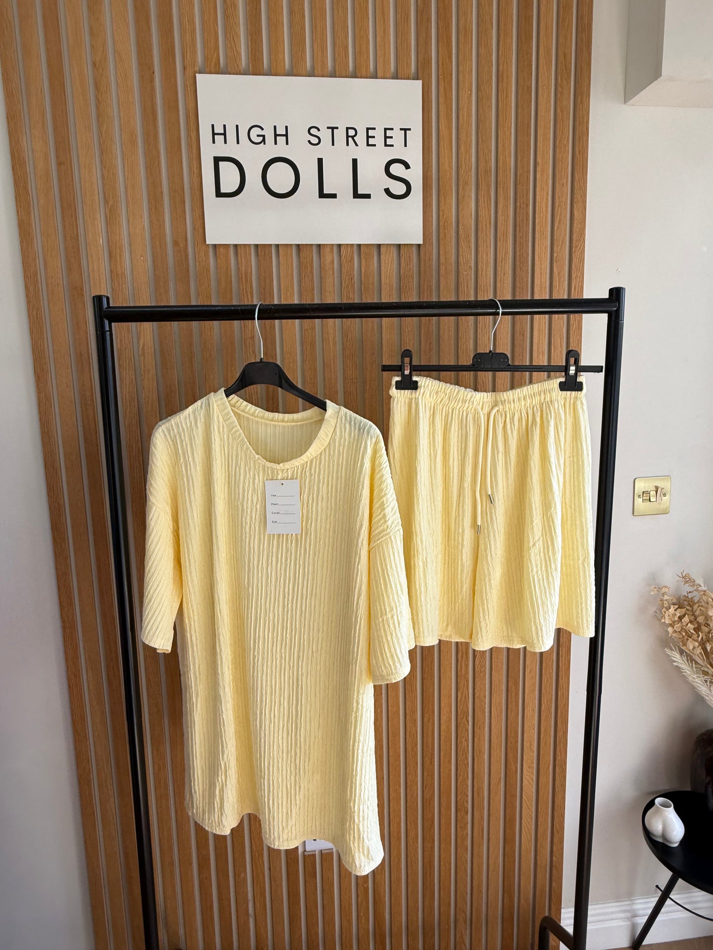 Maddison T Shirt and Shorts Set Summer Outfit Holiday set Crinkle fabric Co-ord