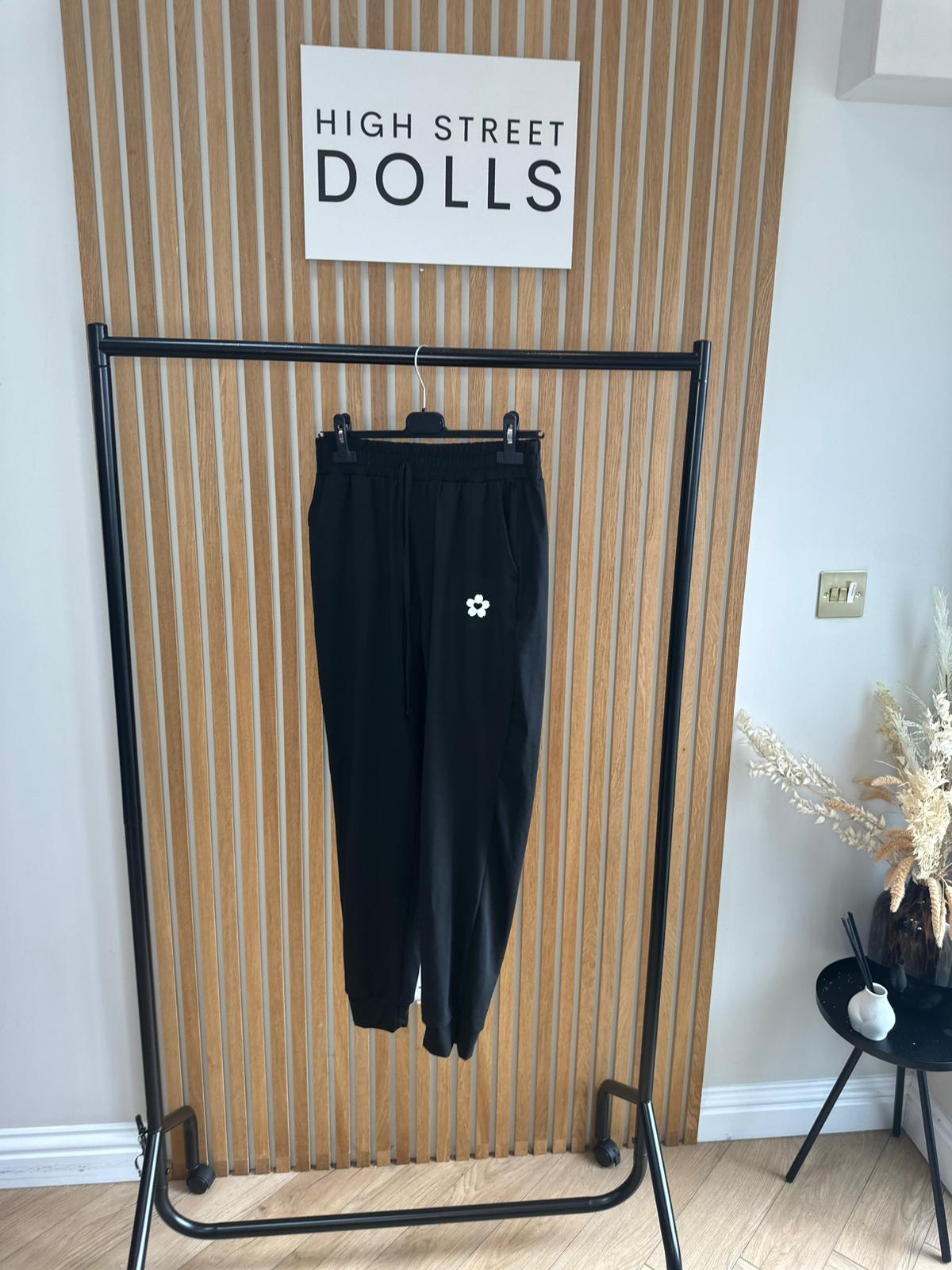 BodiBlossom Black Joggers
